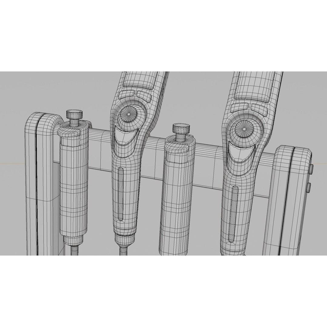 Pipette Bundle 3D Model – Medical Lab Equipment, FBX, OBJ - View 9