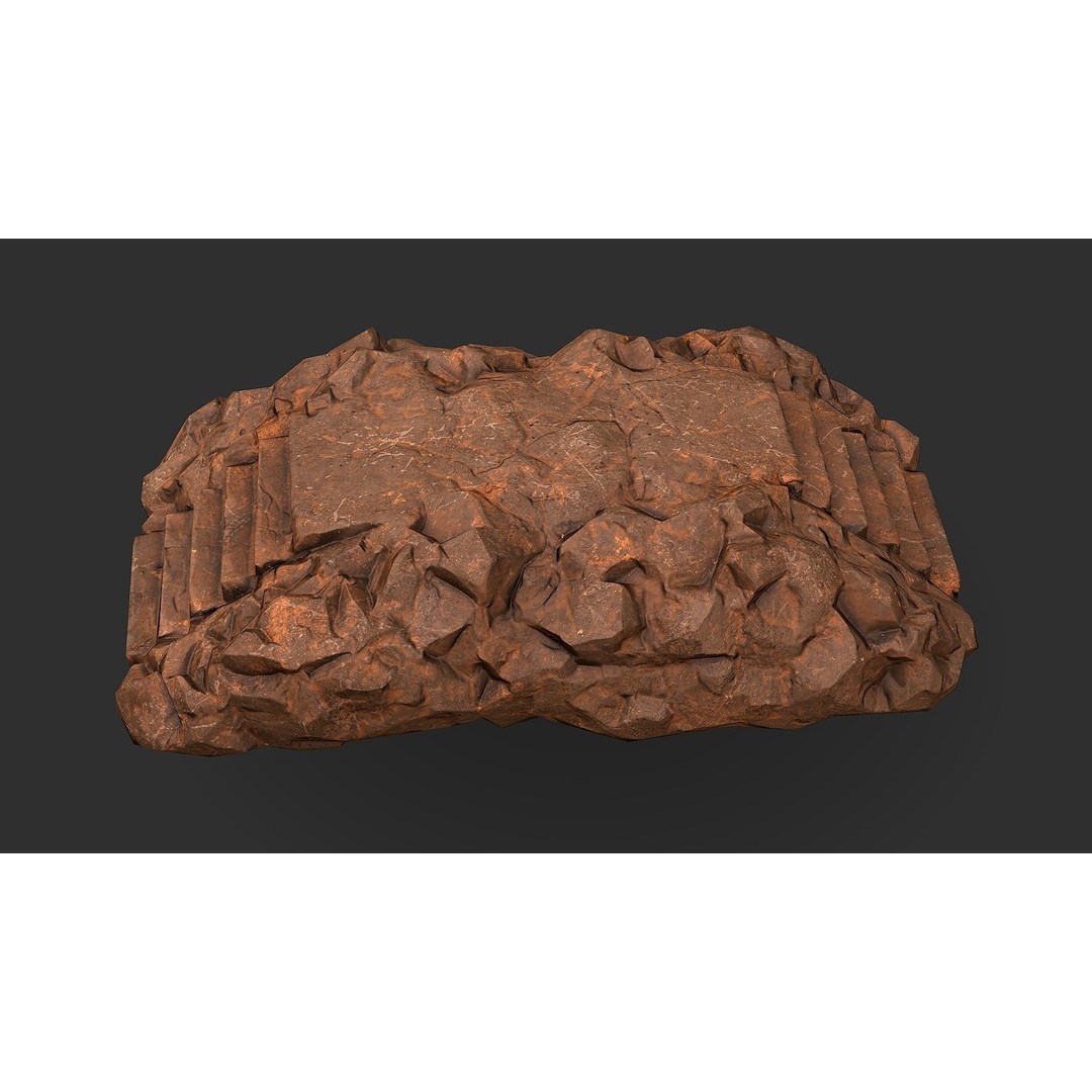 Stone Staircase 3D Model – Low Poly PBR Game Asset, FBX, OBJ - View 12