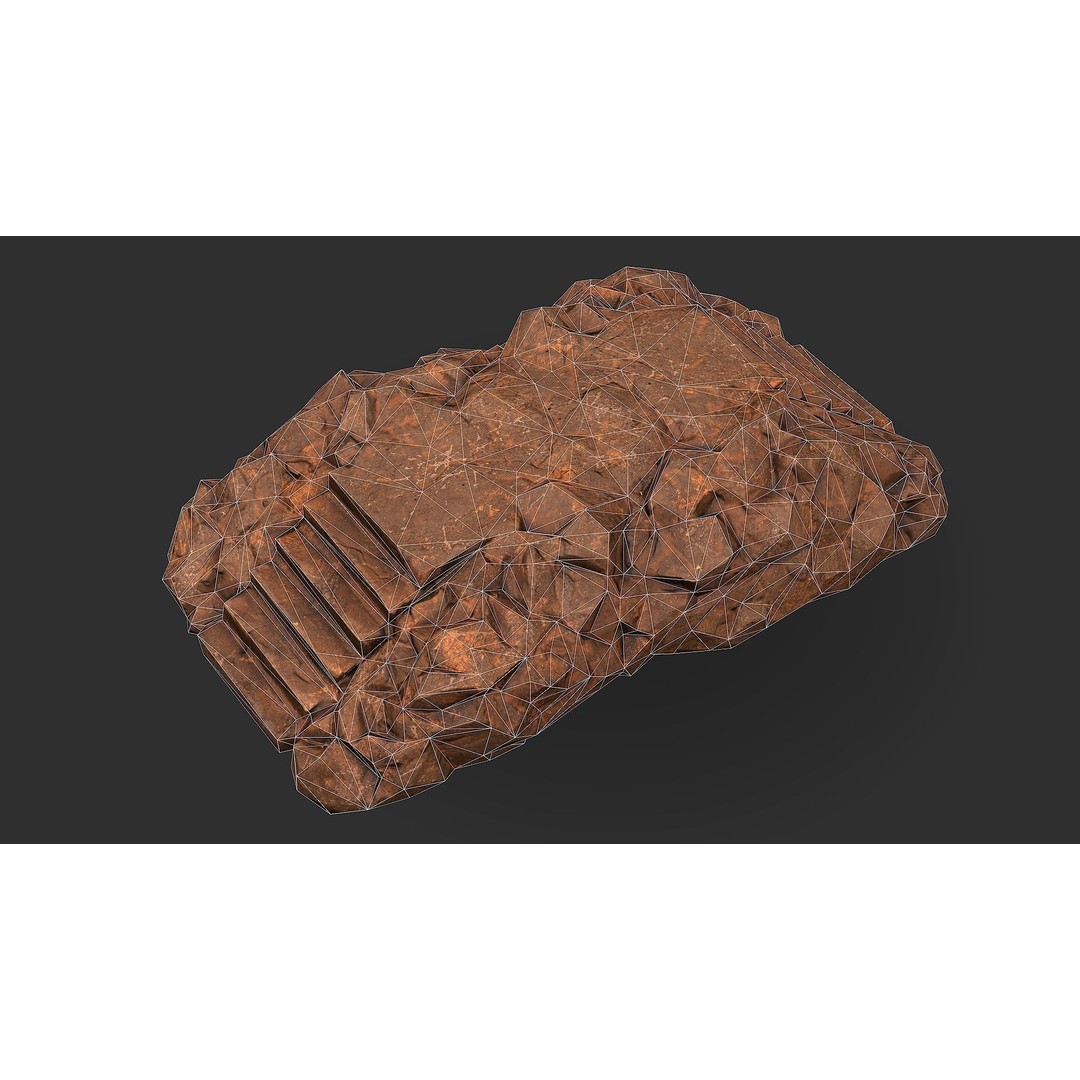 Stone Staircase 3D Model – Low Poly PBR Game Asset, FBX, OBJ - View 18