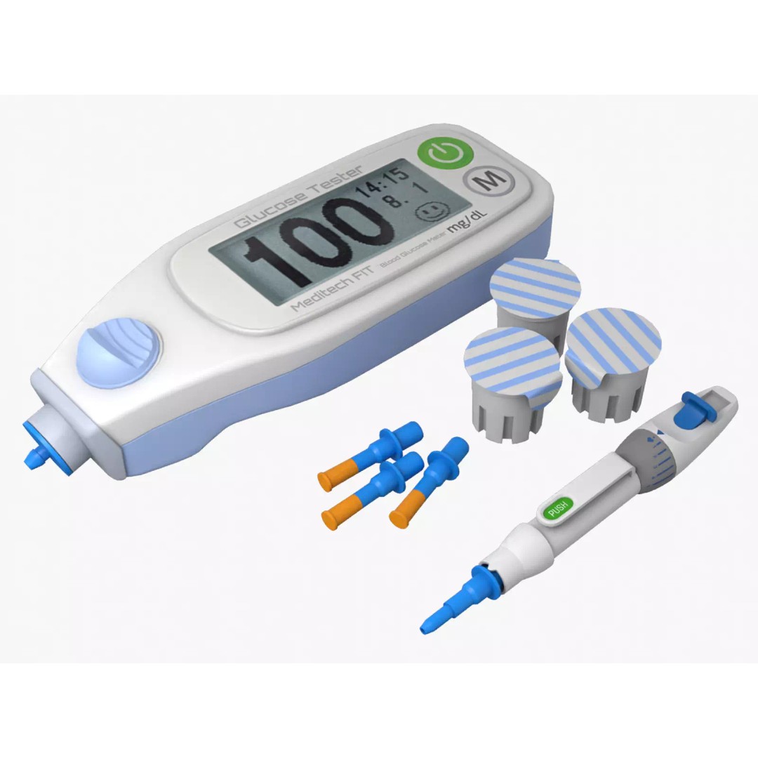 Glucose Meter 3D Model – Low Poly Medical Device, FBX, OBJ - View 2