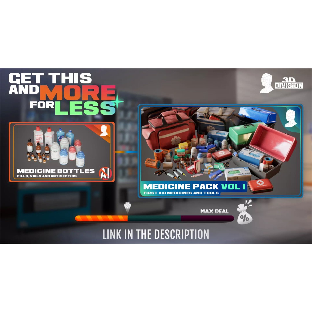 Medicine Bottles and Vials 3D Model – Low Poly PBR Game Asset, FBX - View 7