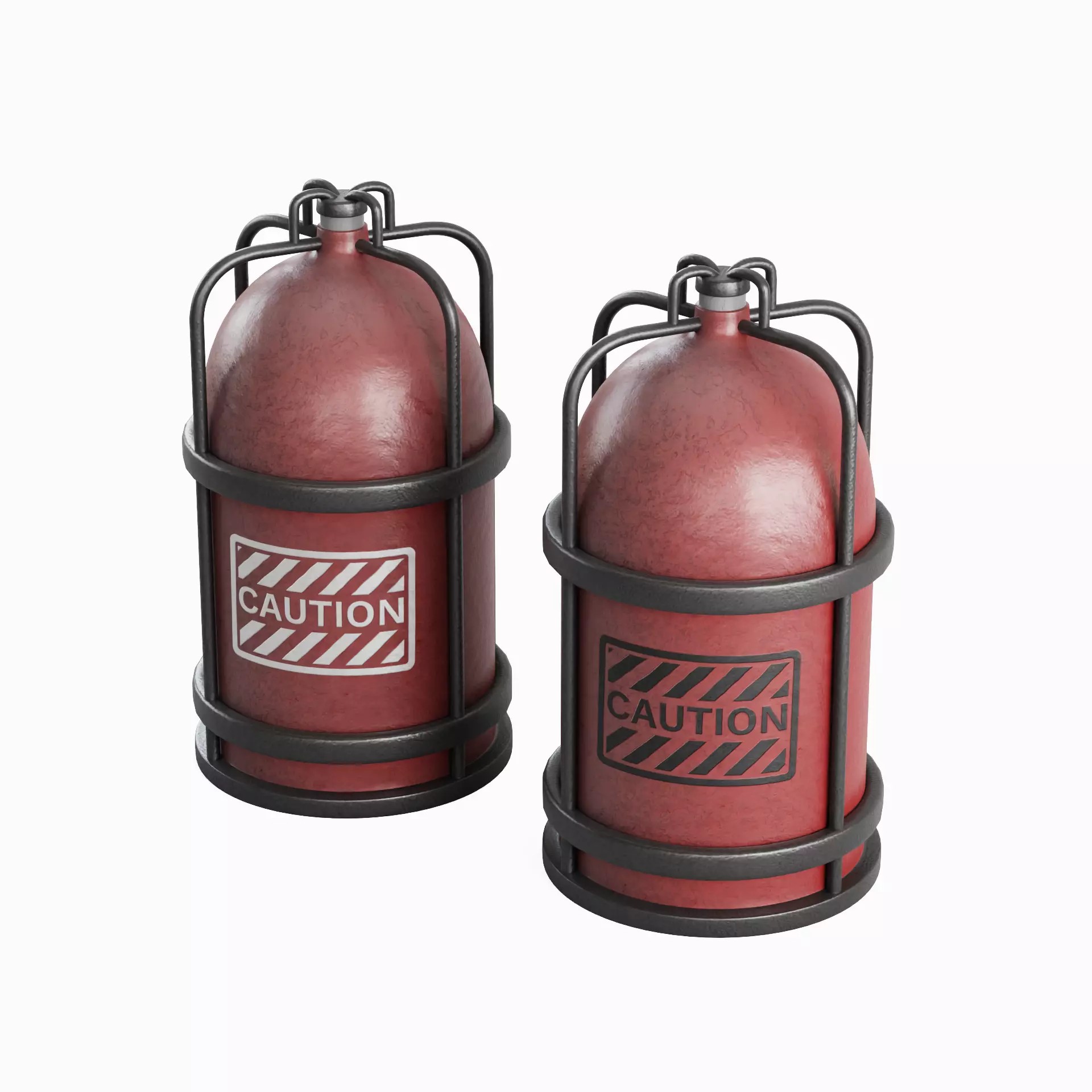 Gas Tank Set - Mid Poly Game-Ready 3D Model - View 2