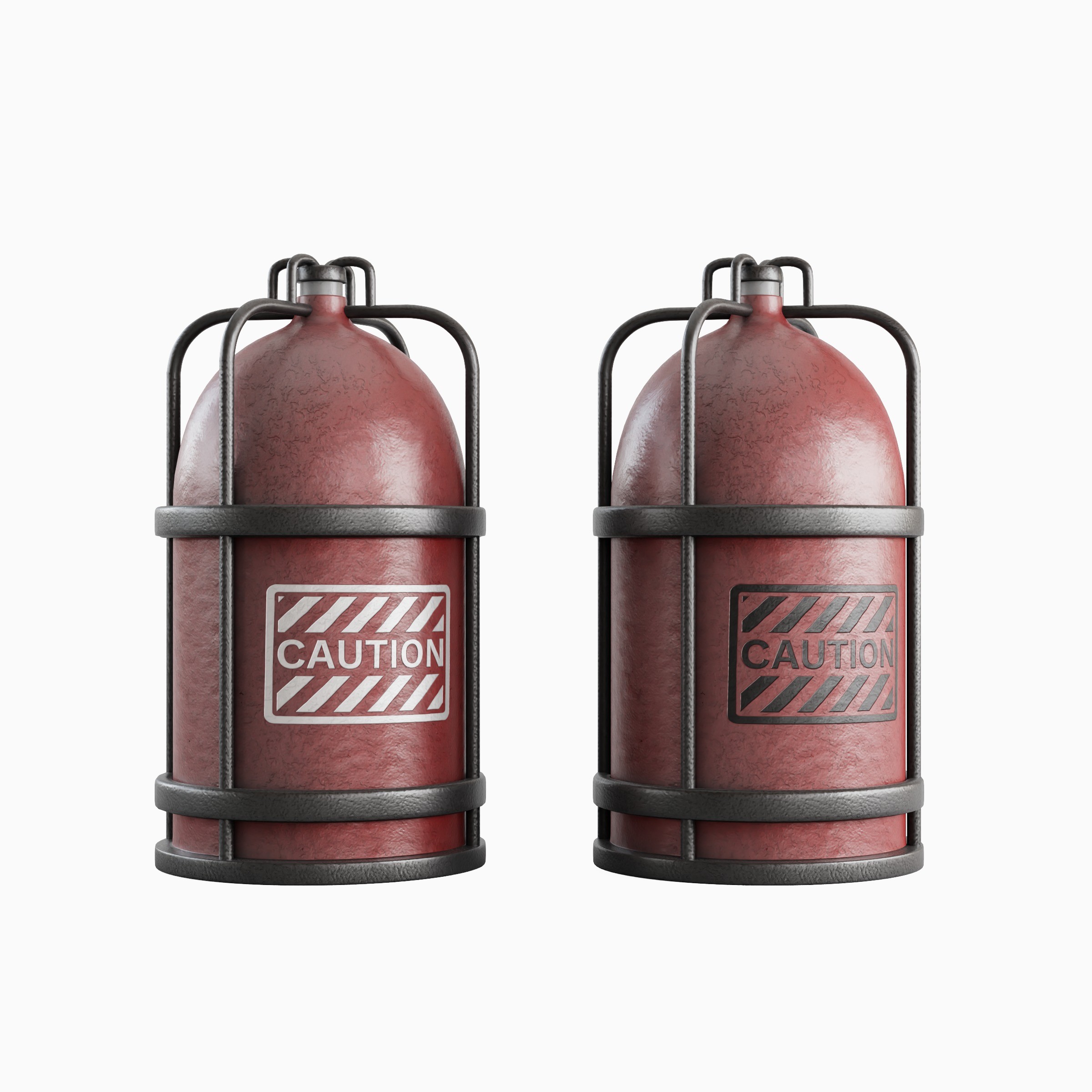 Gas Tank Set - Mid Poly Game-Ready 3D Model - View 3