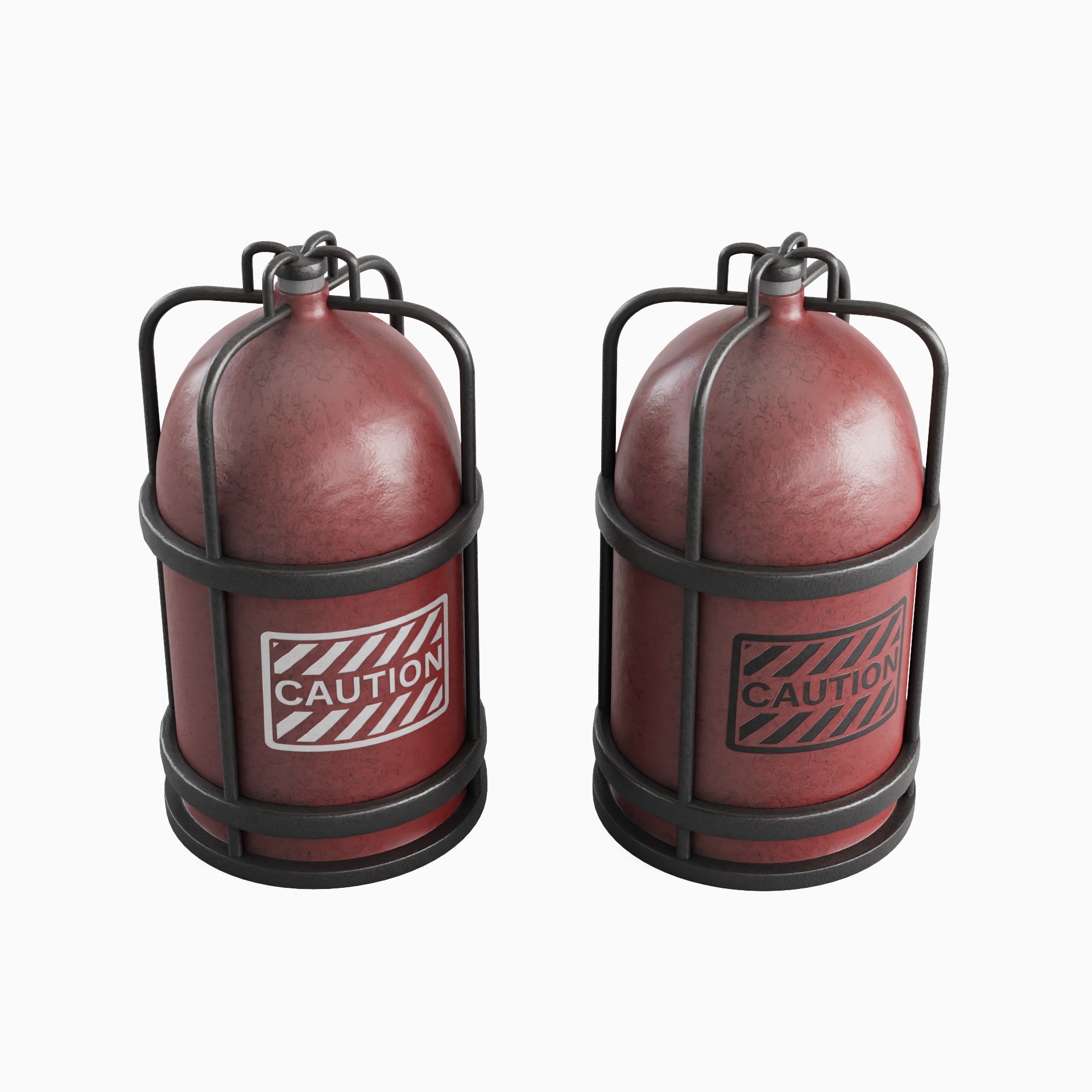 Gas Tank Set - Mid Poly Game-Ready 3D Model - View 4