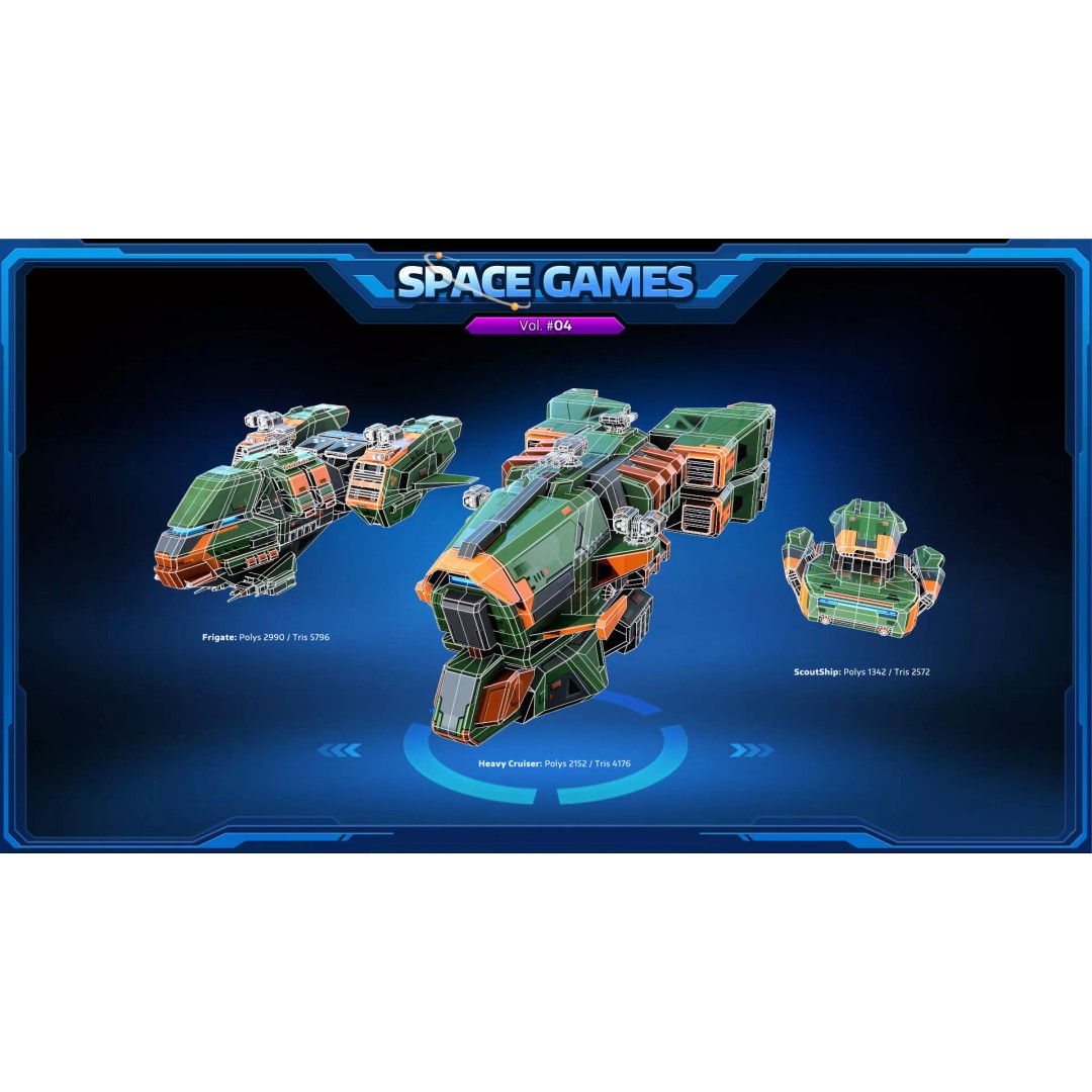 Cartoonish Spaceships 3D Model – Low Poly Sci-Fi Vehicle, FBX/OBJ