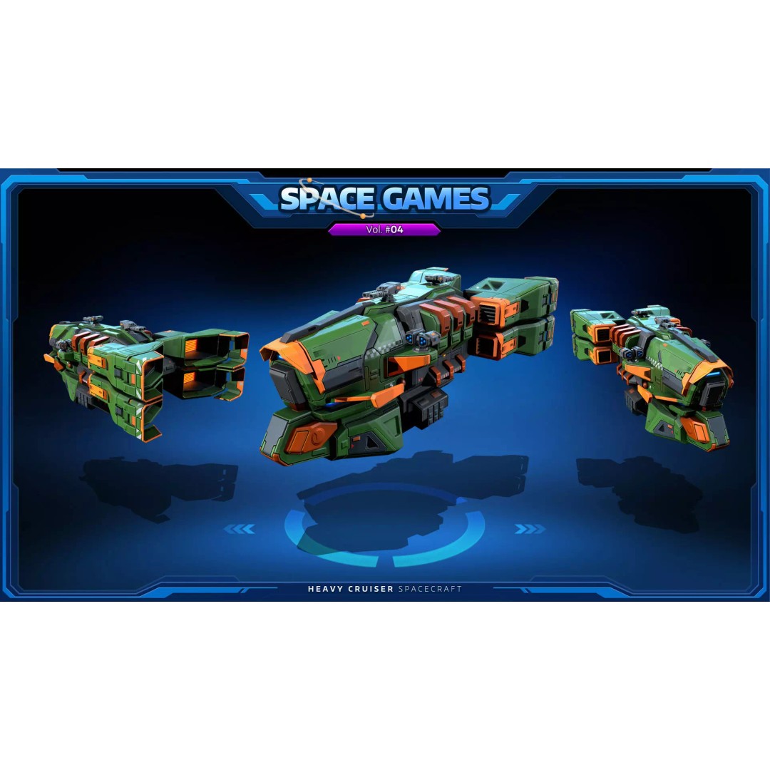 Cartoonish Spaceships 3D Model – Low Poly Sci-Fi Vehicle, FBX/OBJ - View 4