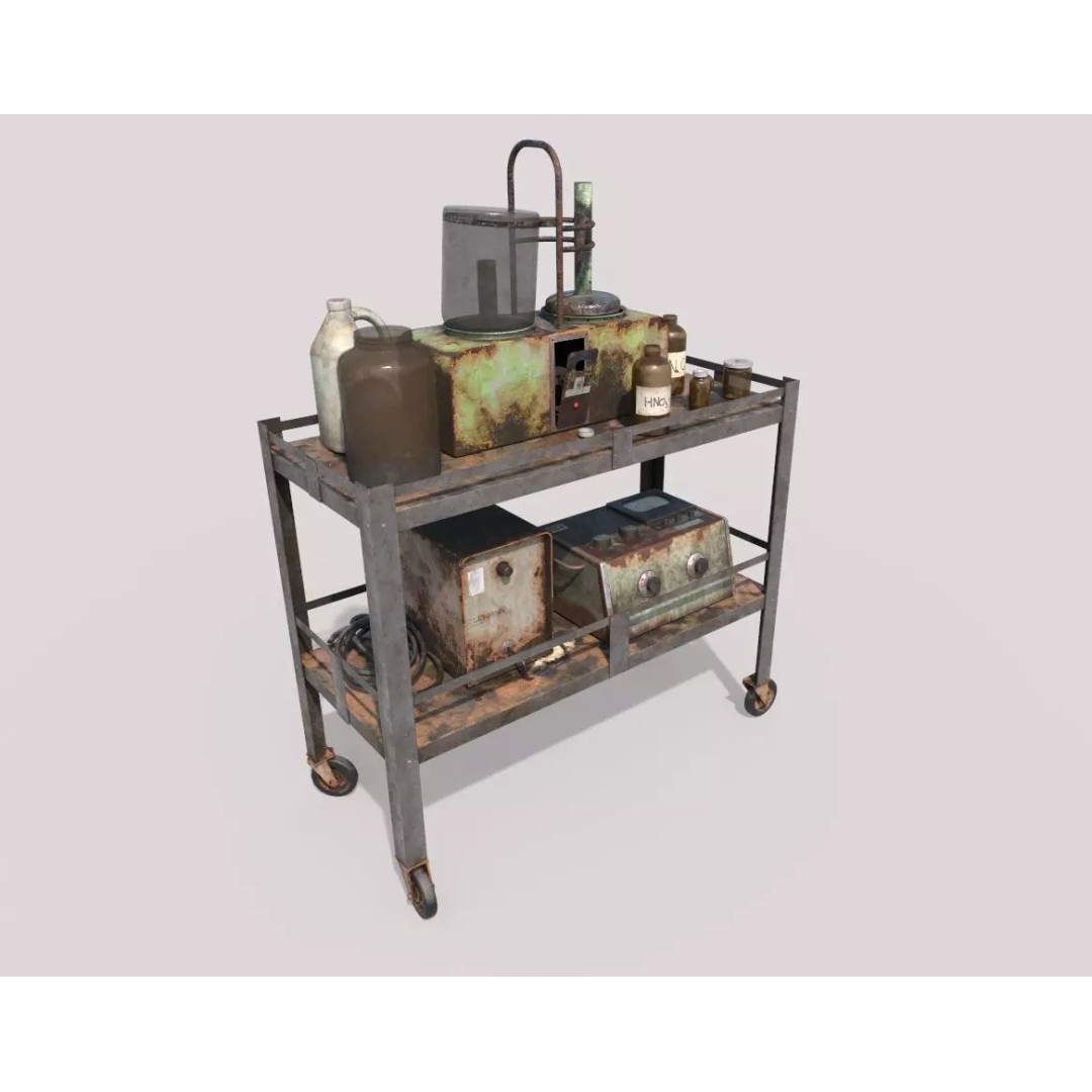 Abandoned Sanatorium Equipment 3D Model – Realistic PBR Textures, FBX - View 2