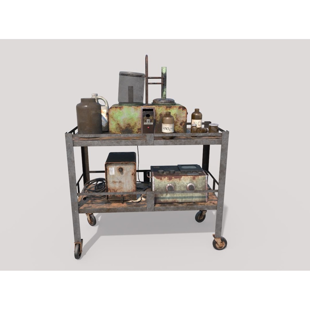 Abandoned Sanatorium Equipment 3D Model – Realistic PBR Textures, FBX - View 3