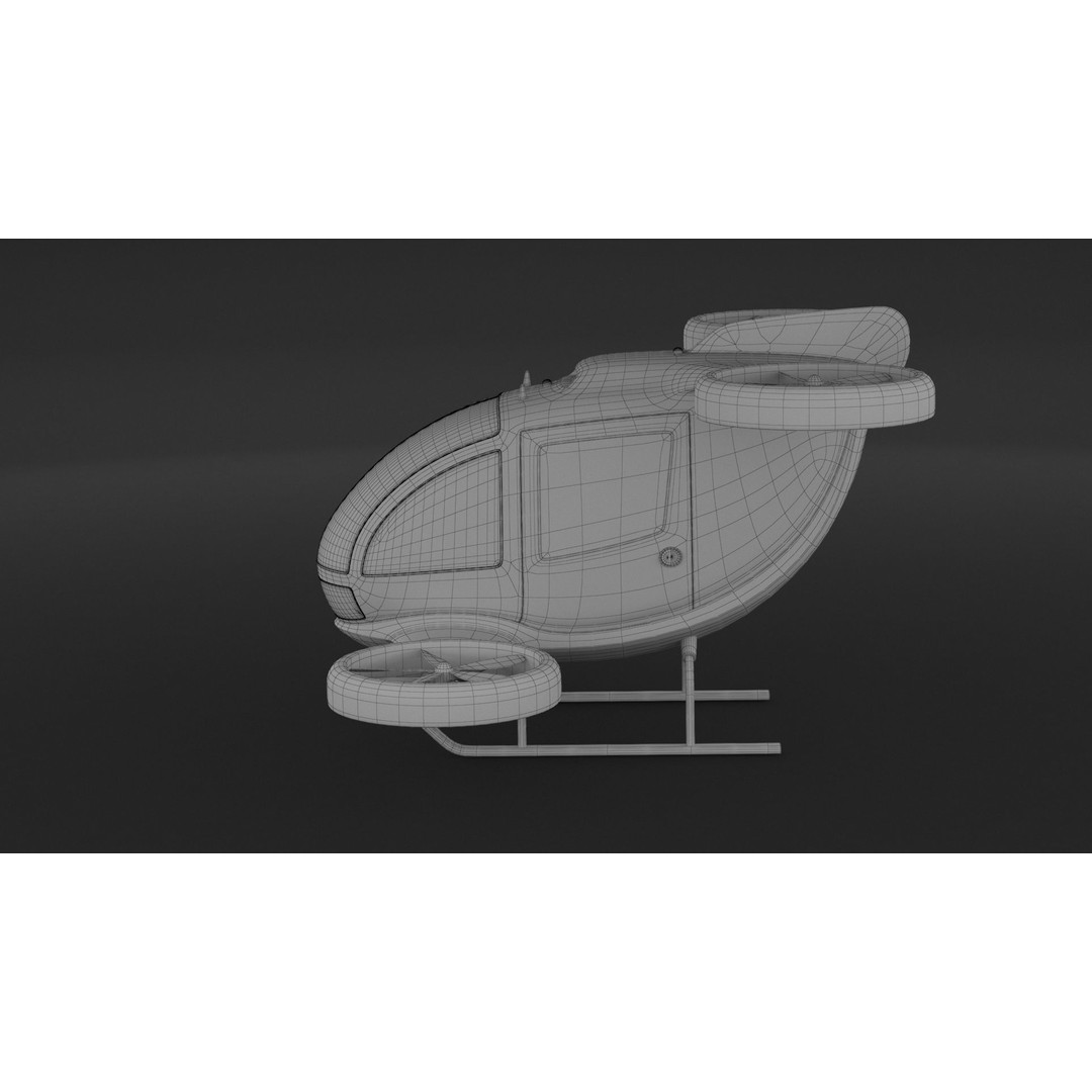 Drone Taxi 3D Model – High Poly Vehicle with PBR Textures, FBX/OBJ - View 11