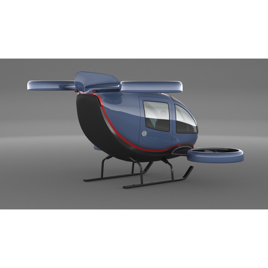 Drone Taxi 3D Model – High Poly Vehicle with PBR Textures, FBX/OBJ - View 3