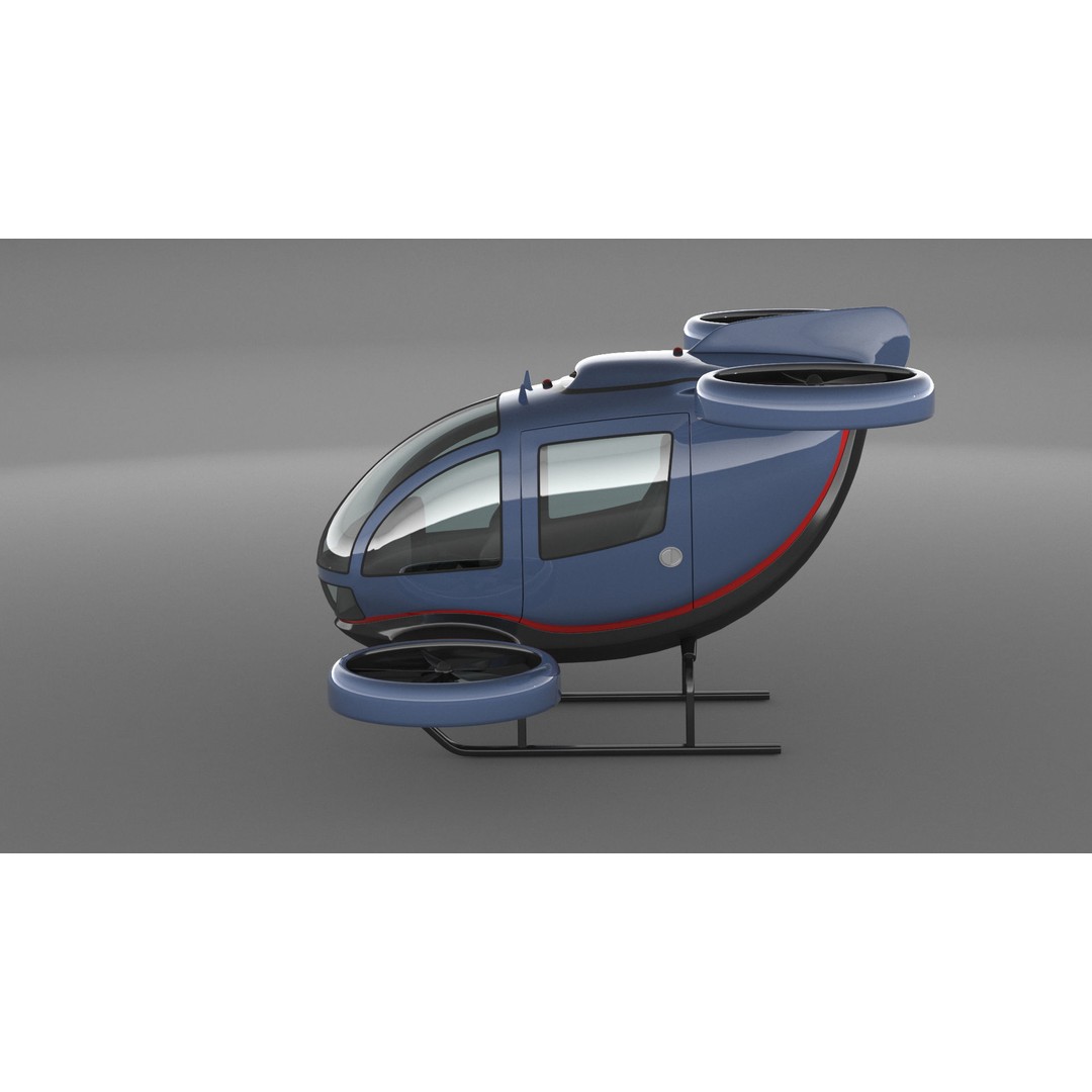 Drone Taxi 3D Model – High Poly Vehicle with PBR Textures, FBX/OBJ - View 6