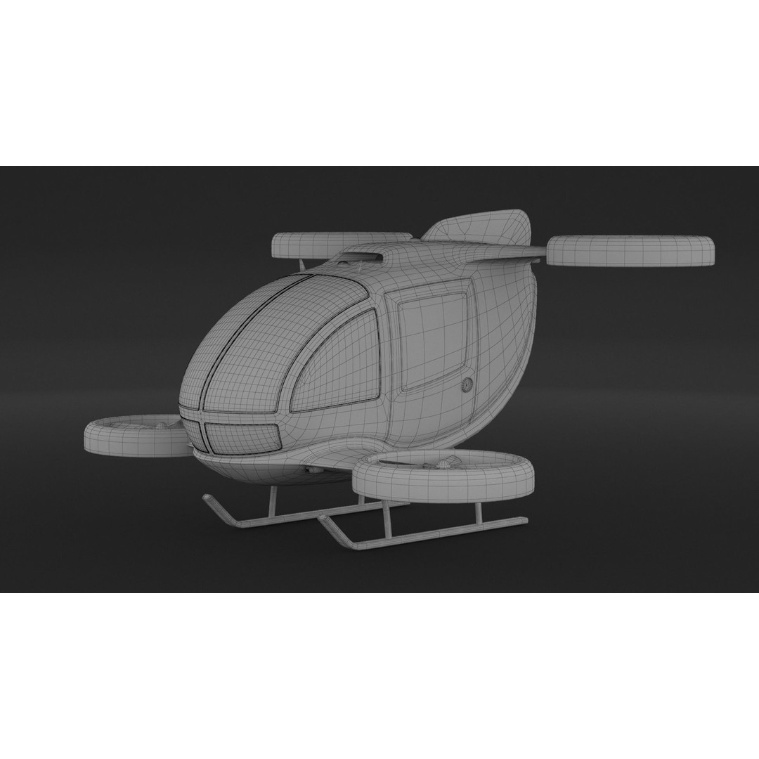 Drone Taxi 3D Model – High Poly Vehicle with PBR Textures, FBX/OBJ - View 9