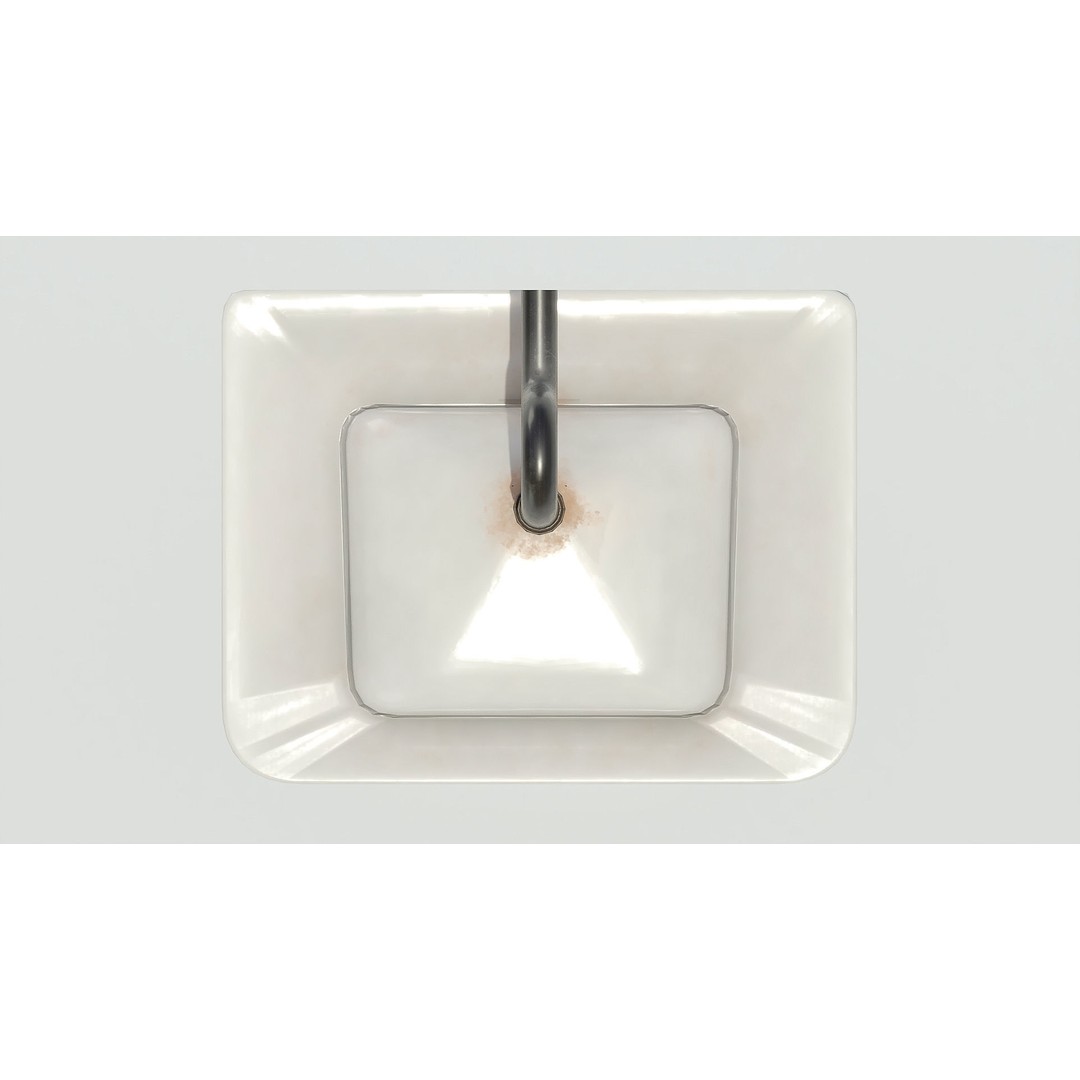 Old Hospital Sink 3D Model – Low Poly Vintage Bathroom Asset, FBX - View 8