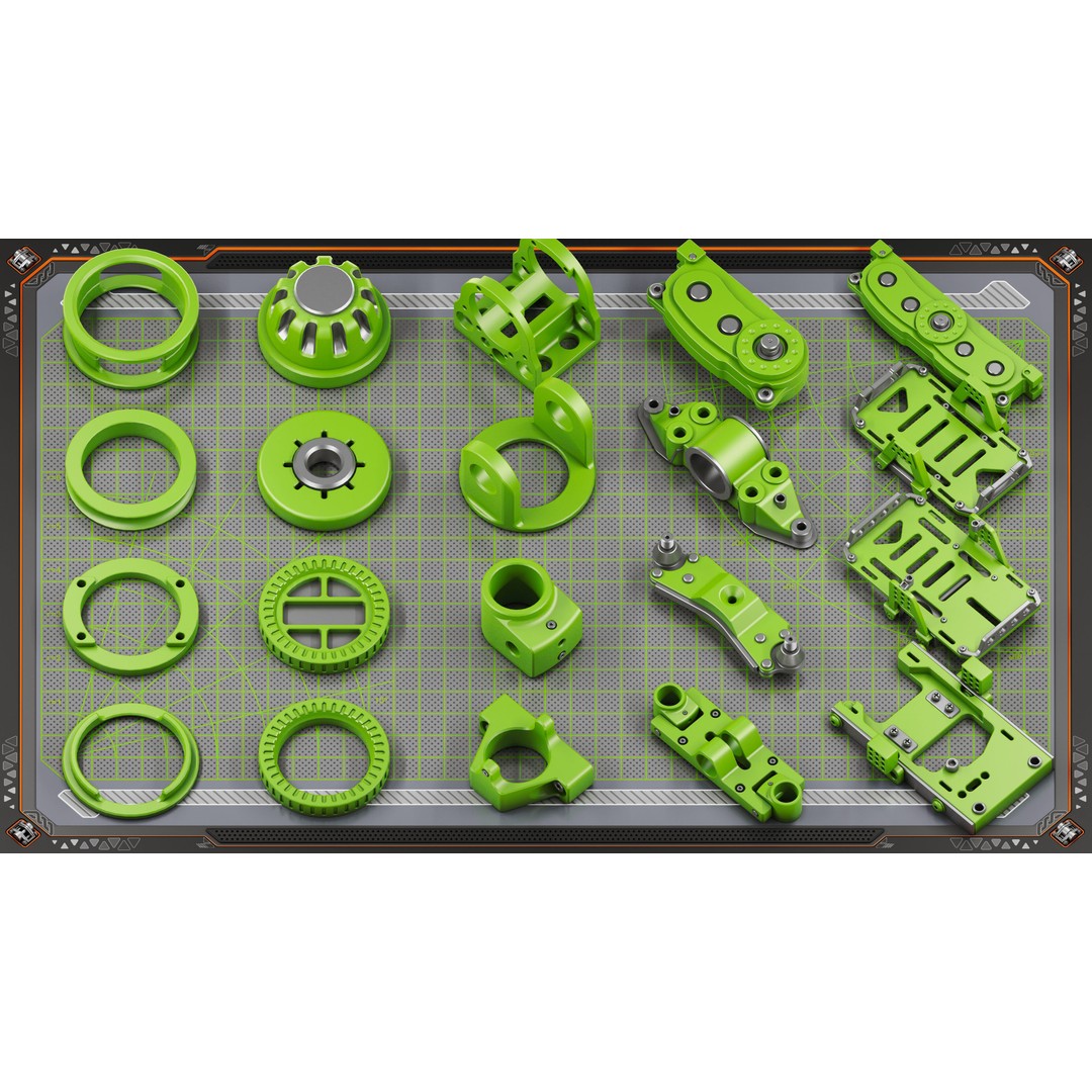 Mechanical KITBASH 3D Model – Sci-Fi Hard Surface Assets, 420 Unique Objects