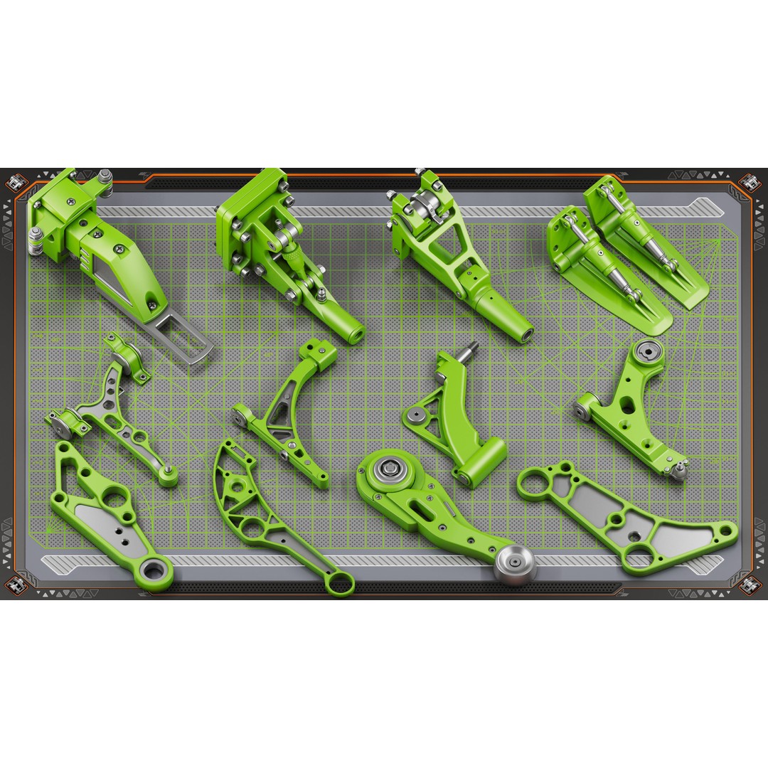 Mechanical KITBASH 3D Model – Sci-Fi Hard Surface Assets, 420 Unique Objects - View 16