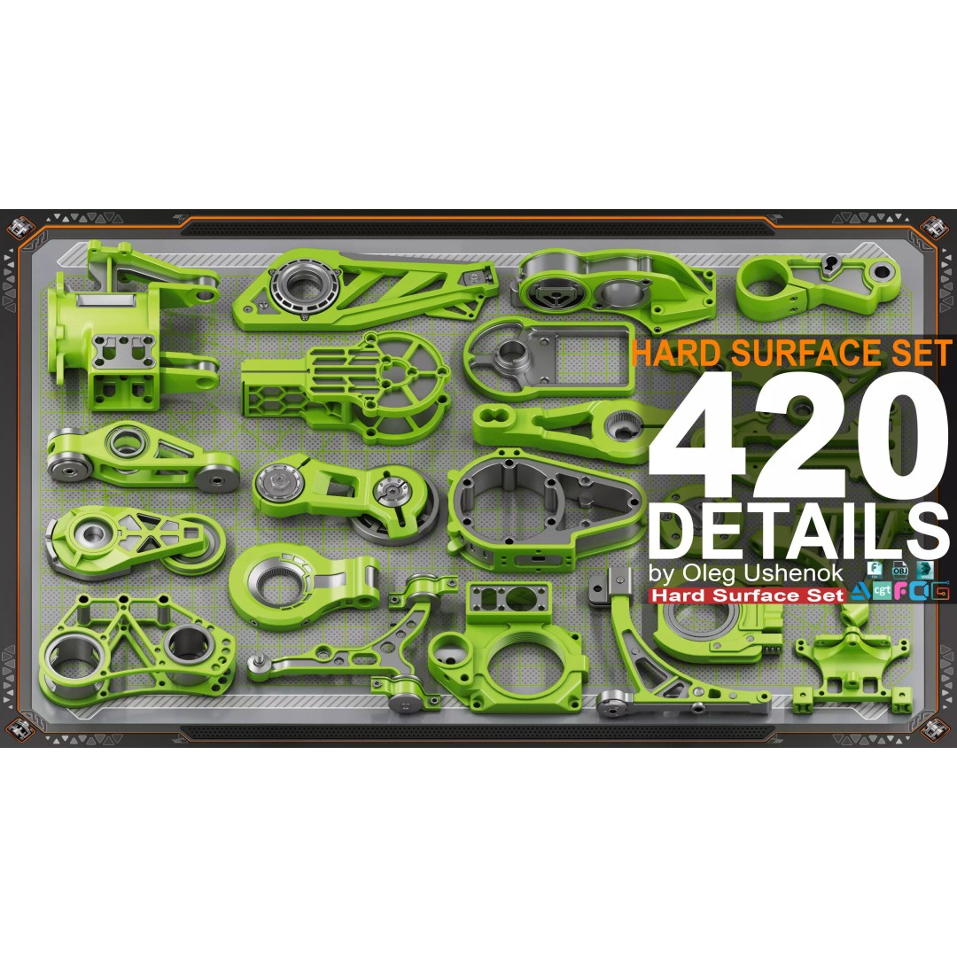 Mechanical KITBASH 3D Model – Sci-Fi Hard Surface Assets, 420 Unique Objects - View 2