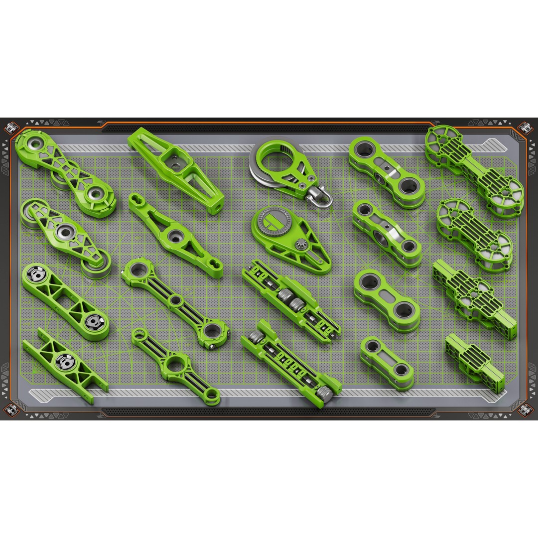Mechanical KITBASH 3D Model – Sci-Fi Hard Surface Assets, 420 Unique Objects - View 21