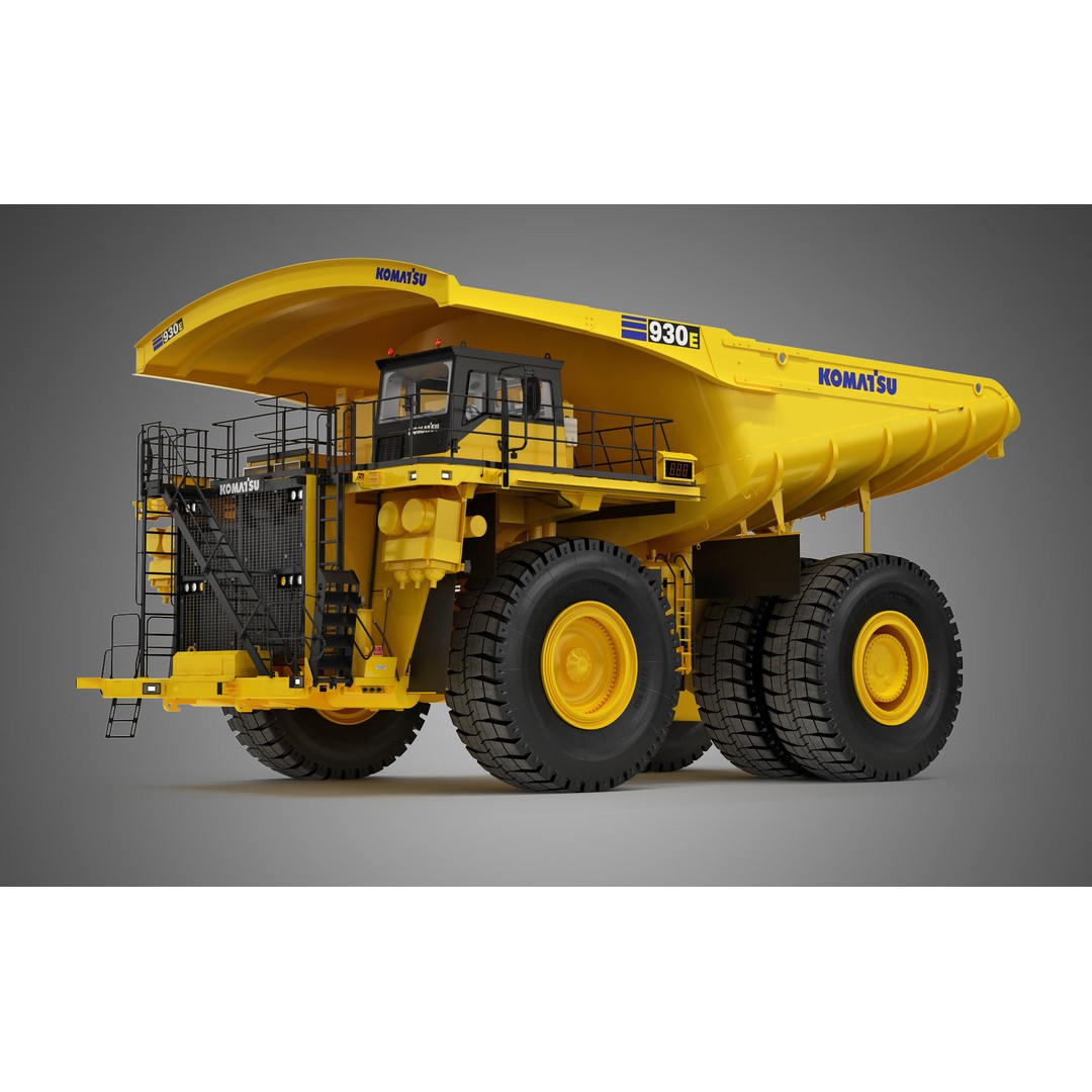 Komatsu 930 E-5 Mining Dump Truck 3D Model – High Detail Rigged Asset, FBX, OBJ - View 3