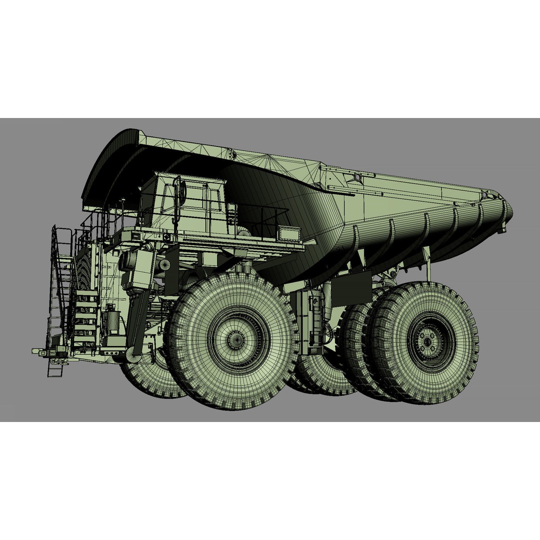 Komatsu 930 E-5 Mining Dump Truck 3D Model – High Detail Rigged Asset, FBX, OBJ - View 37