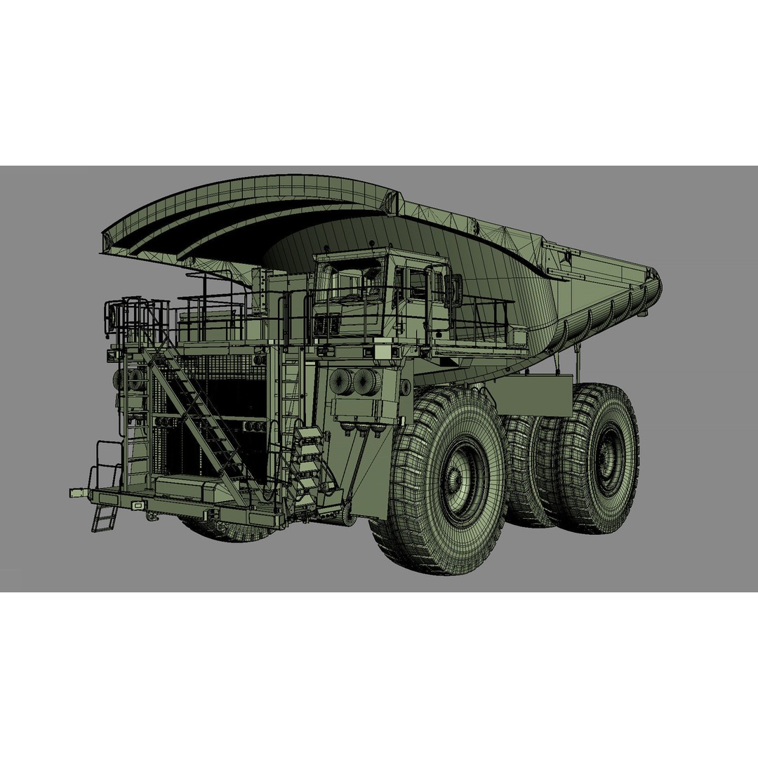 Komatsu 930 E-5 Mining Dump Truck 3D Model – High Detail Rigged Asset, FBX, OBJ - View 39