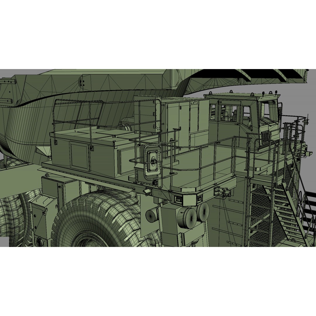 Komatsu 930 E-5 Mining Dump Truck 3D Model – High Detail Rigged Asset, FBX, OBJ - View 47