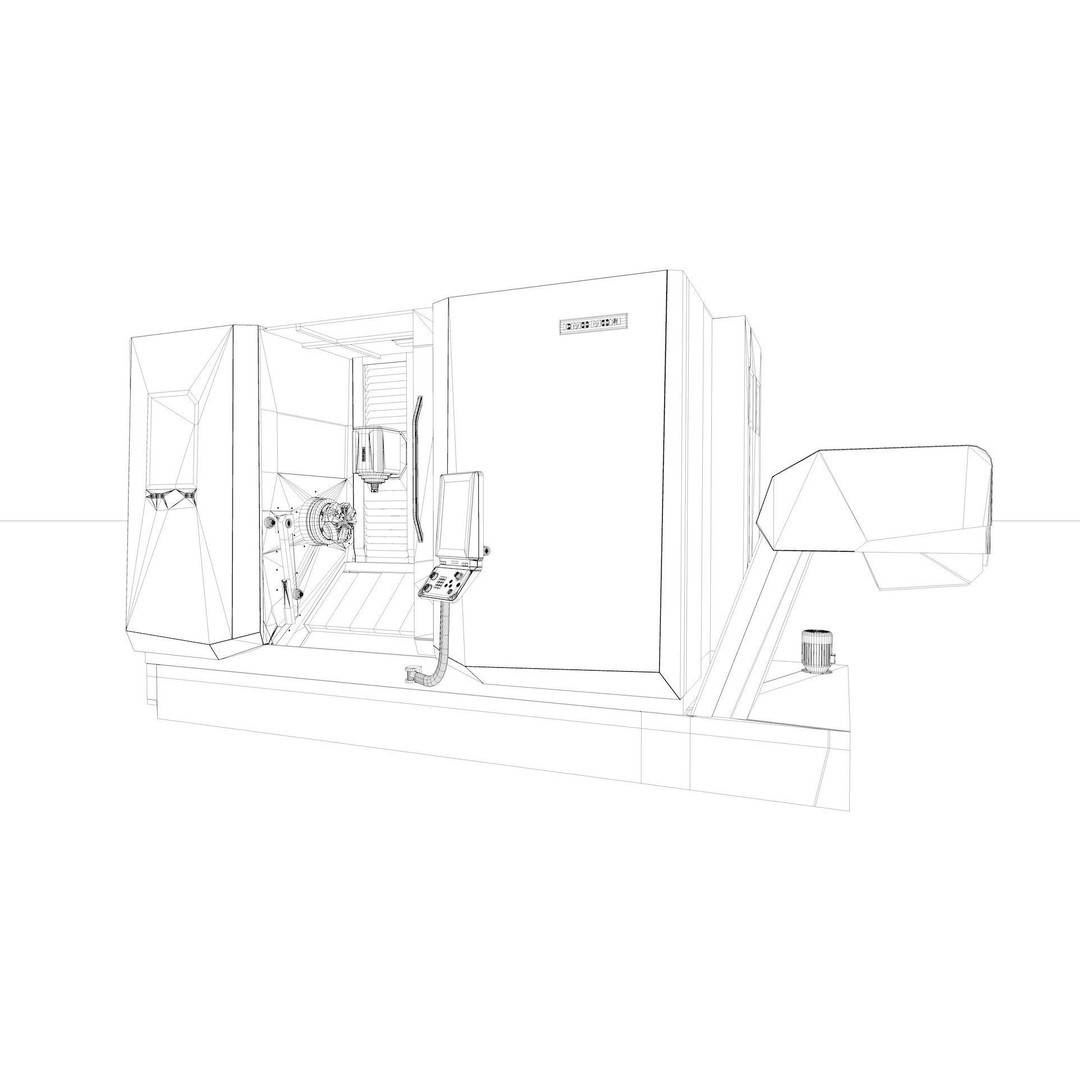 Milling Machine 3D Model – Rigged Industrial Asset, FBX, OBJ - View 56