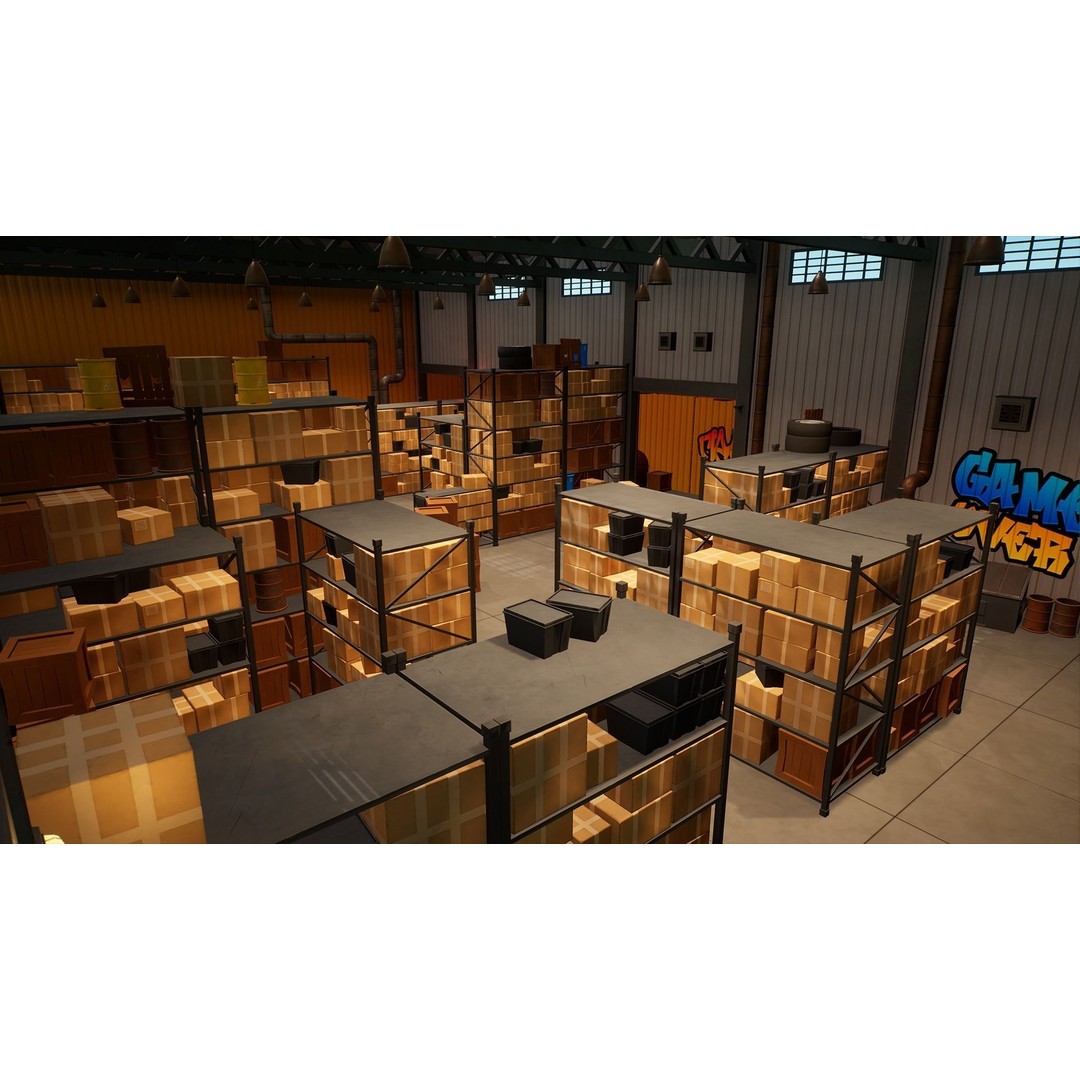Warehouse 3D Model – Stylized Low Poly FPS Map, Game Ready, FBX - View 4