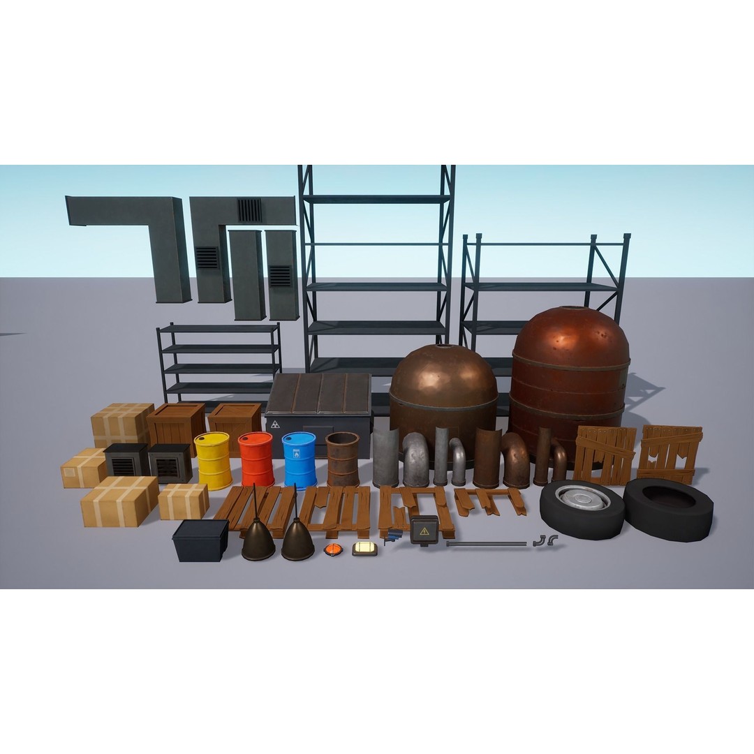 Warehouse 3D Model – Stylized Low Poly FPS Map, Game Ready, FBX - View 9