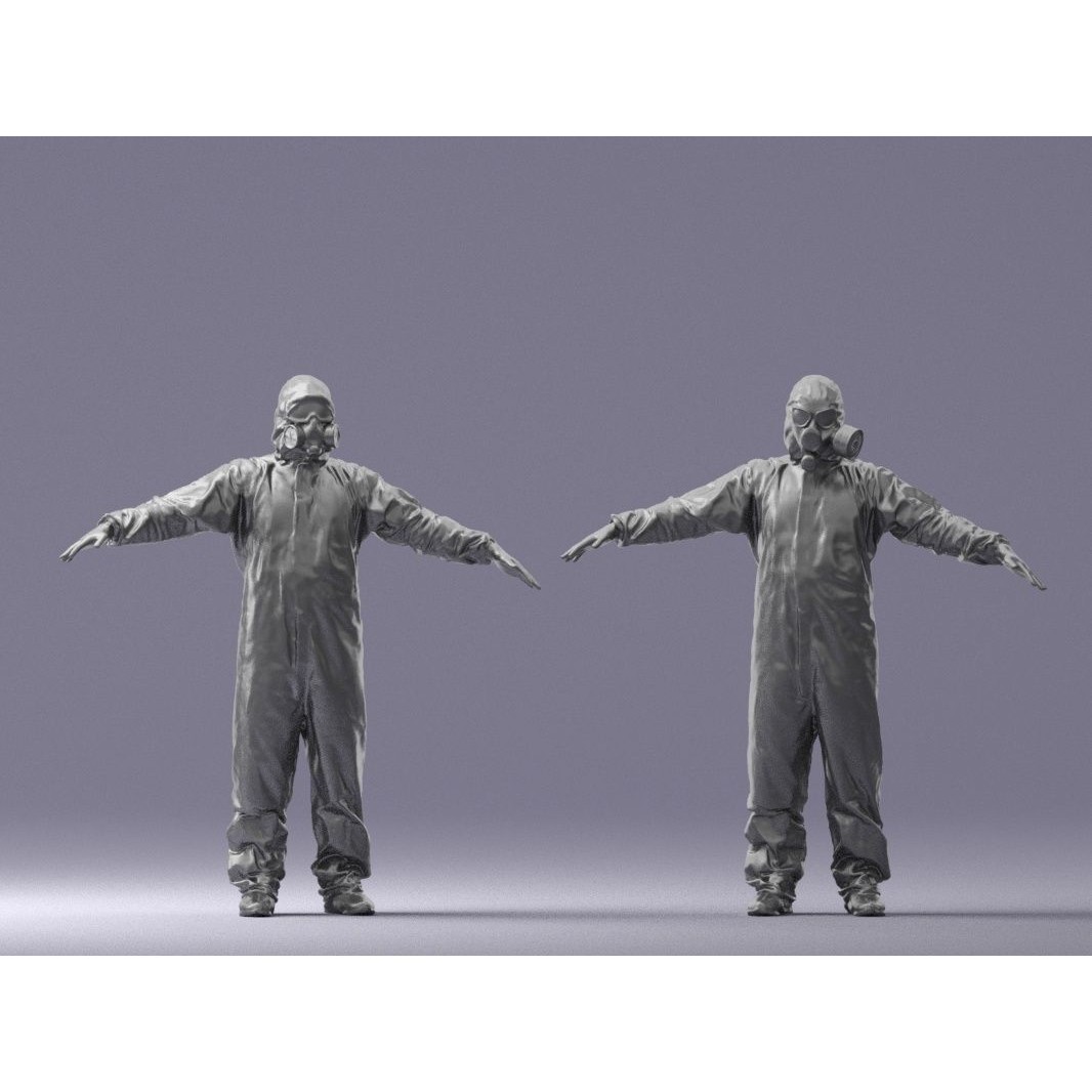 Disinfector 3D Model – Low Poly Character in Hazmat Suit, FBX