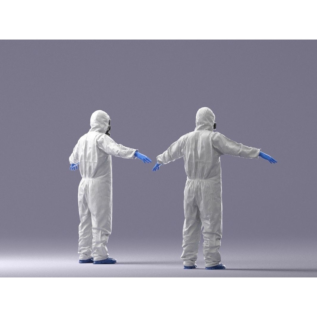 Disinfector 3D Model – Low Poly Character in Hazmat Suit, FBX - View 10