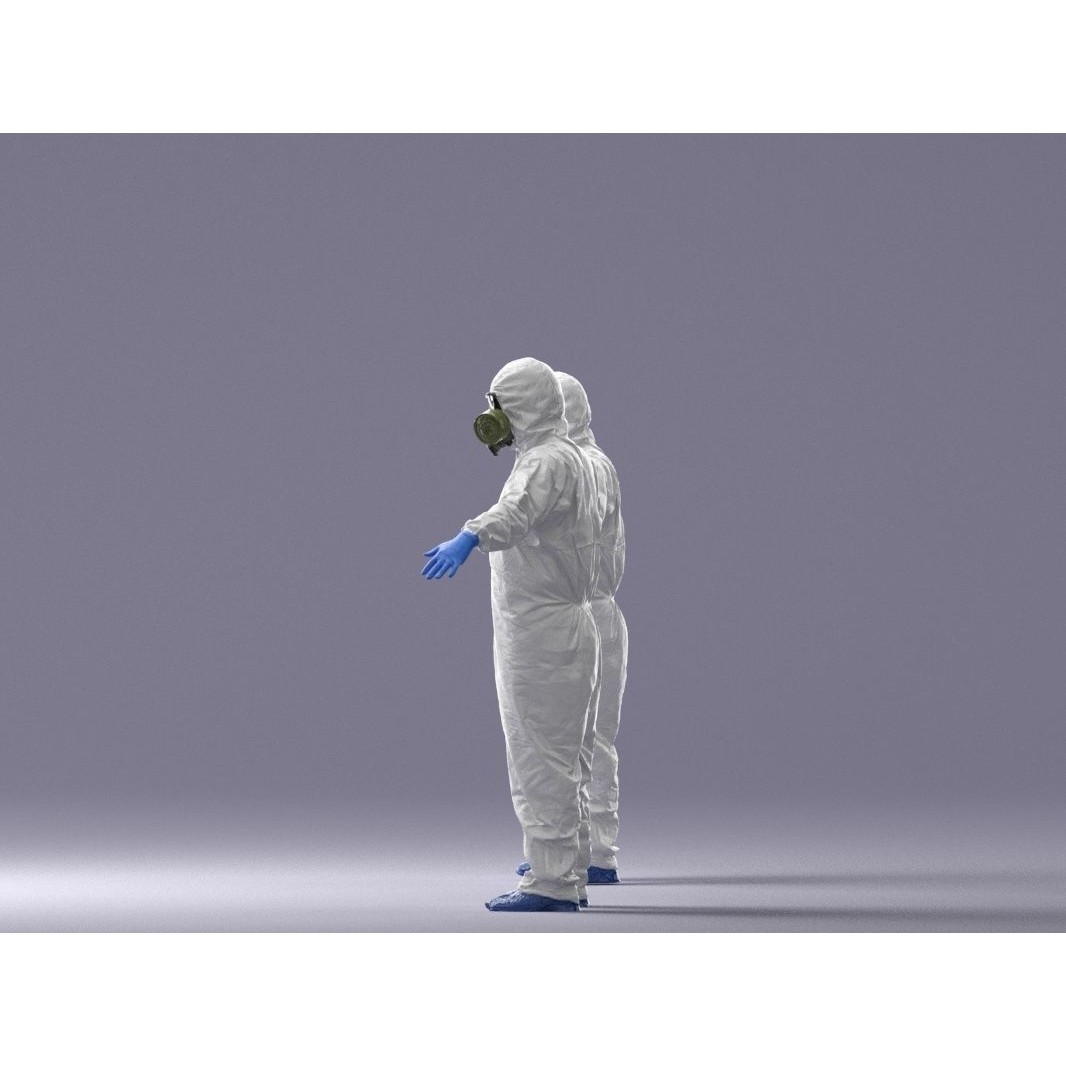 Disinfector 3D Model – Low Poly Character in Hazmat Suit, FBX - View 13