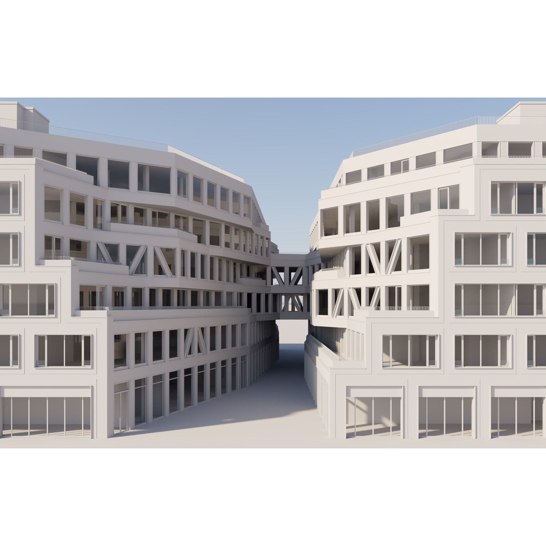 Modern Office Building 3D Model – Detailed Contemporary Design, FBX - View 13