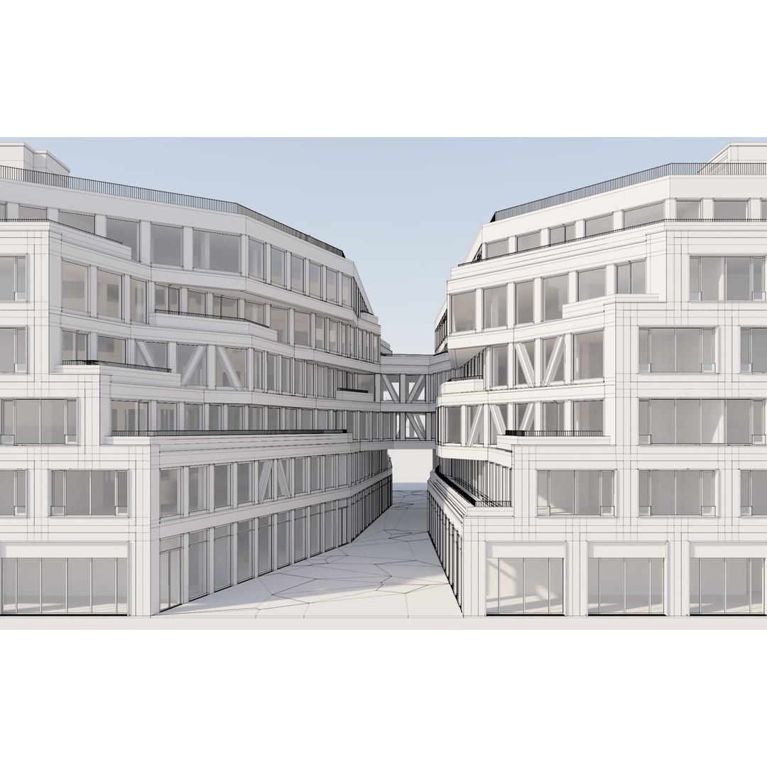 Modern Office Building 3D Model – Detailed Contemporary Design, FBX - View 14