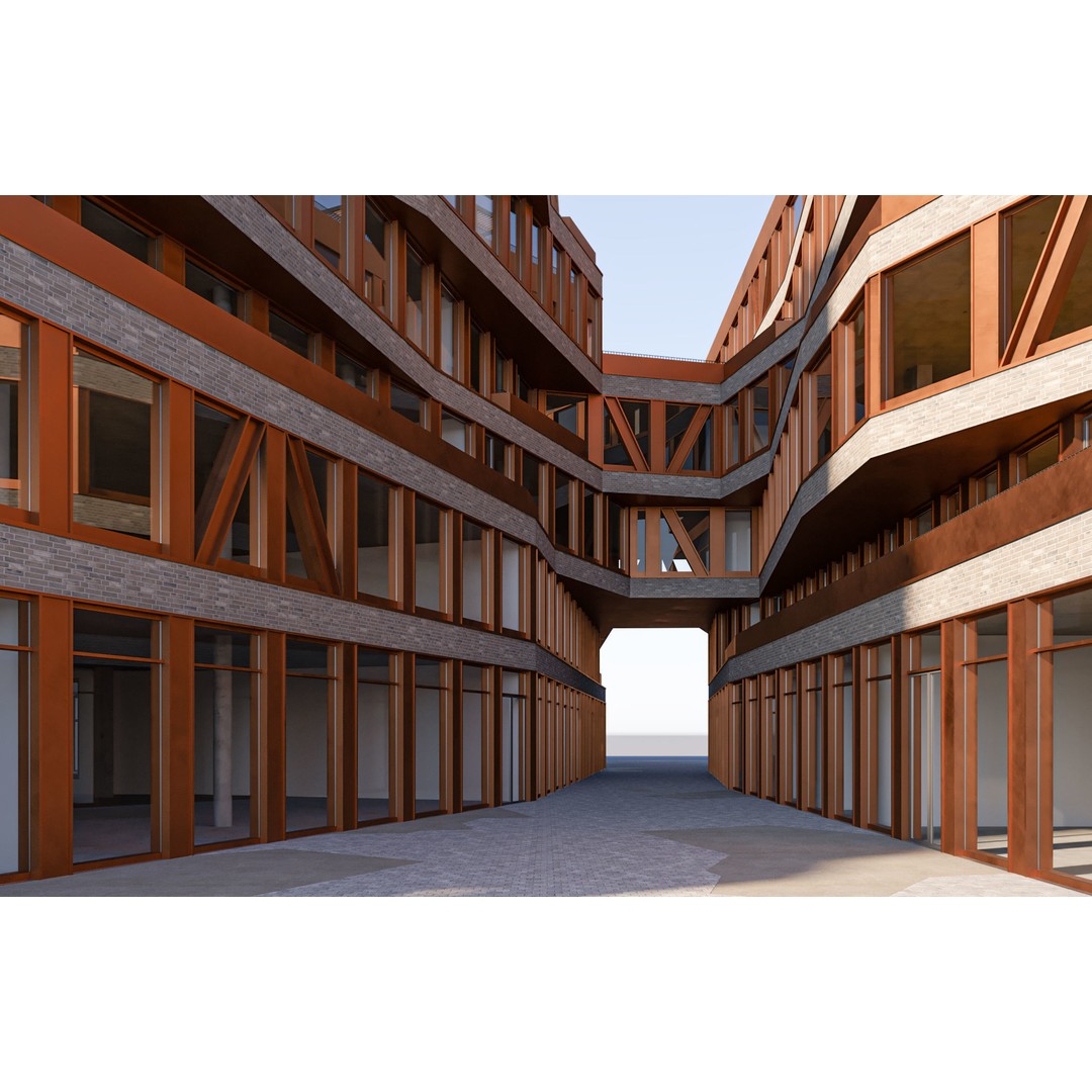 Modern Office Building 3D Model – Detailed Contemporary Design, FBX - View 15