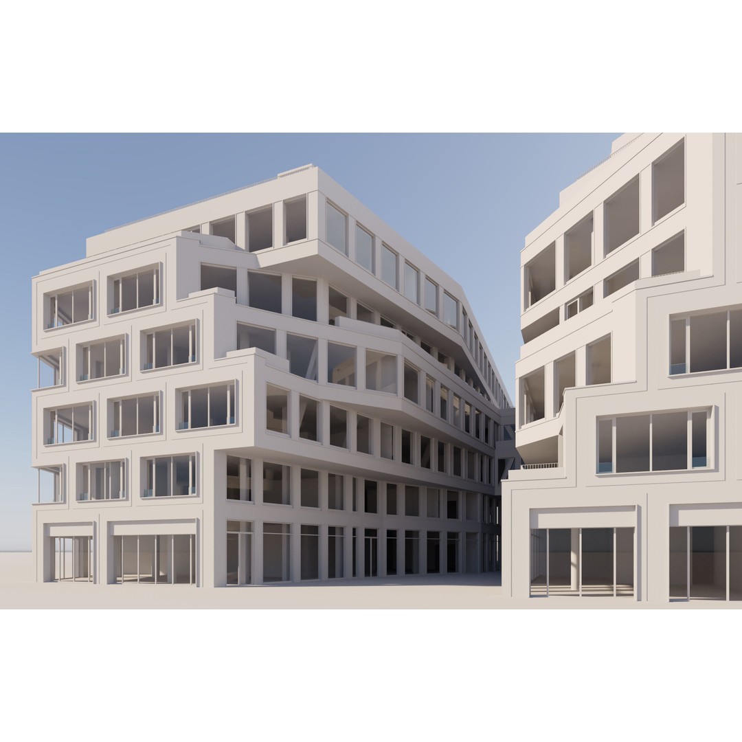 Modern Office Building 3D Model – Detailed Contemporary Design, FBX - View 19