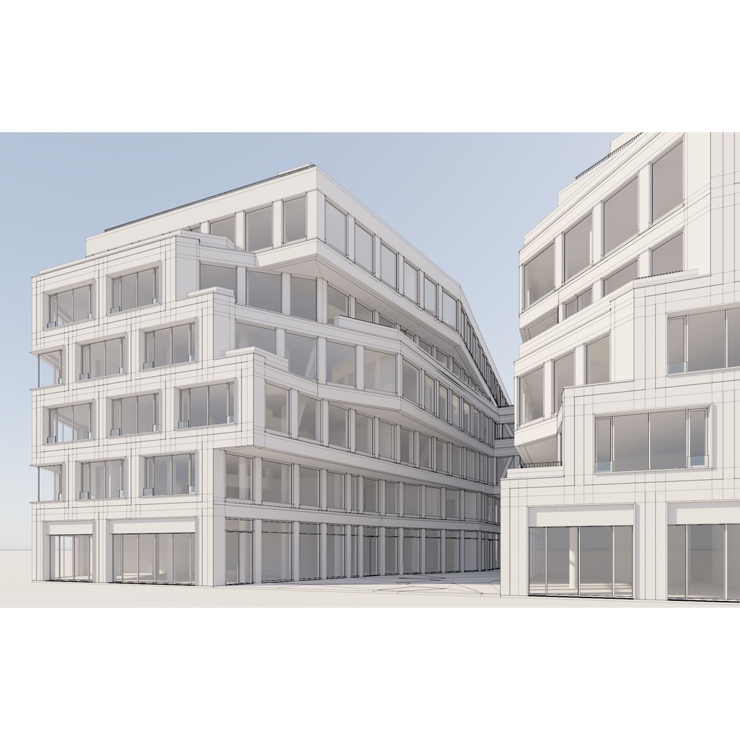 Modern Office Building 3D Model – Detailed Contemporary Design, FBX - View 20