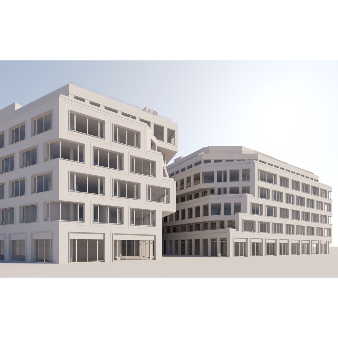 Modern Office Building 3D Model – Detailed Contemporary Design, FBX - View 22