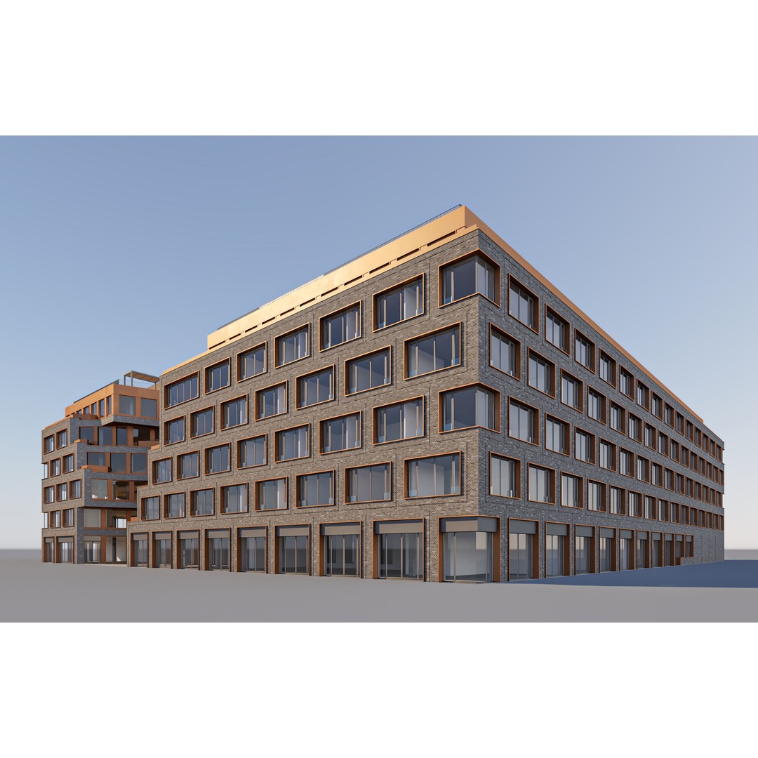 Modern Office Building 3D Model – Detailed Contemporary Design, FBX - View 24