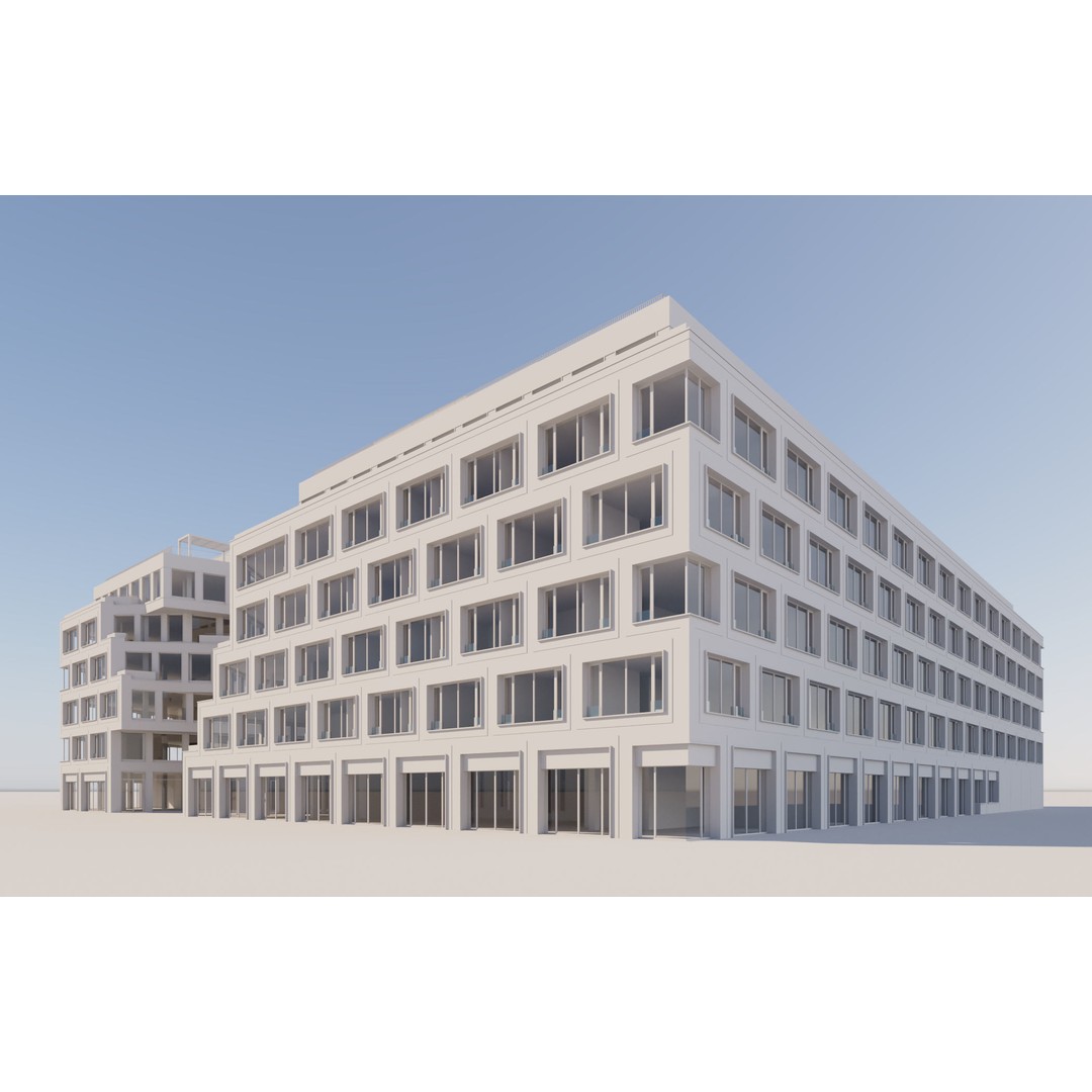 Modern Office Building 3D Model – Detailed Contemporary Design, FBX - View 25