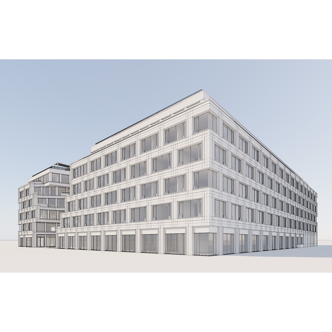 Modern Office Building 3D Model – Detailed Contemporary Design, FBX - View 26