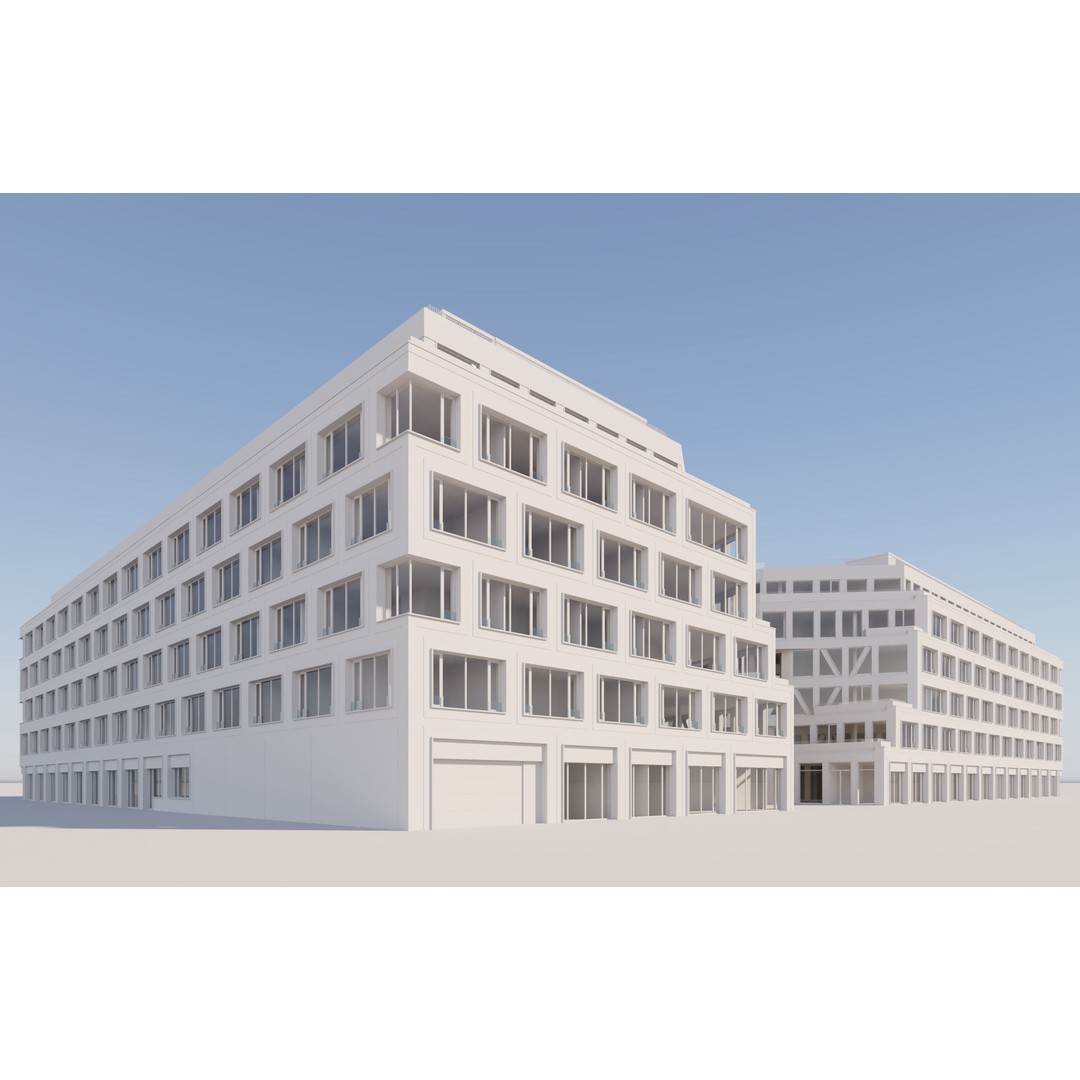 Modern Office Building 3D Model – Detailed Contemporary Design, FBX - View 28