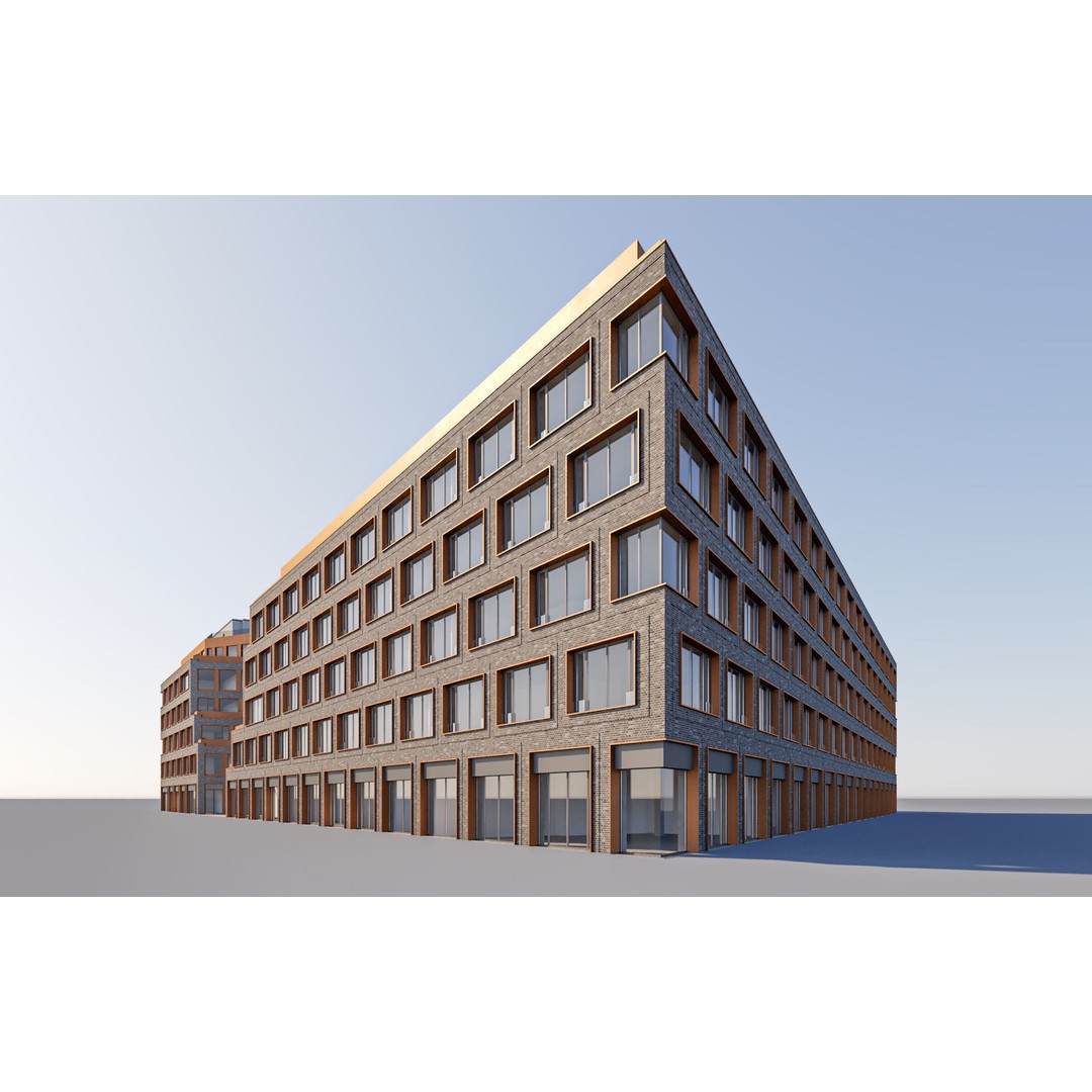 Modern Office Building 3D Model – Detailed Contemporary Design, FBX - View 30