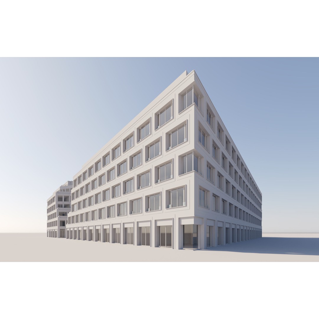 Modern Office Building 3D Model – Detailed Contemporary Design, FBX - View 31