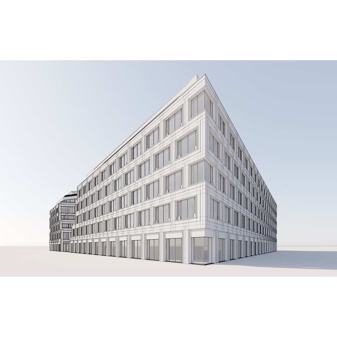 Modern Office Building 3D Model – Detailed Contemporary Design, FBX - View 32