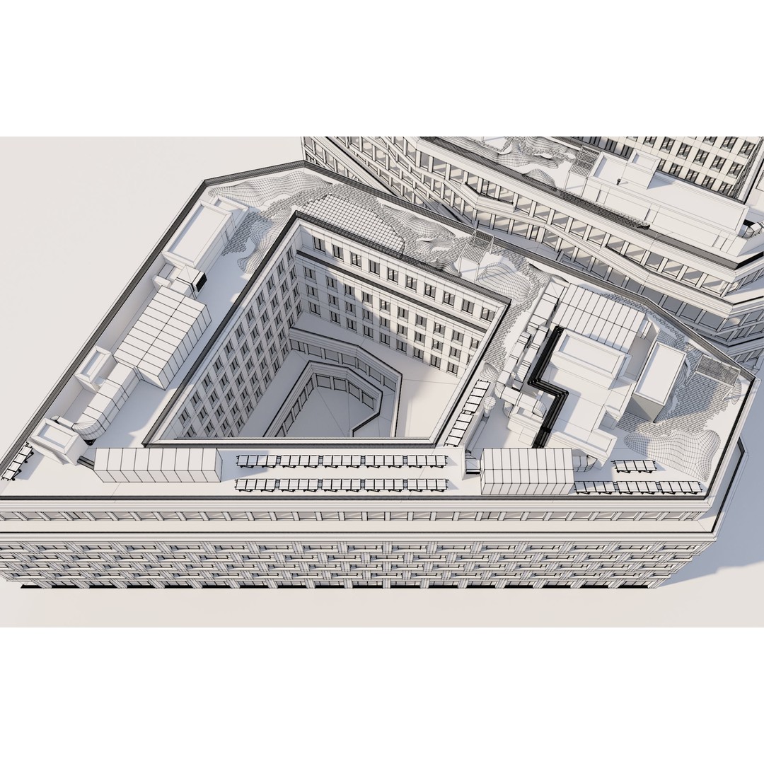 Modern Office Building 3D Model – Detailed Contemporary Design, FBX - View 38