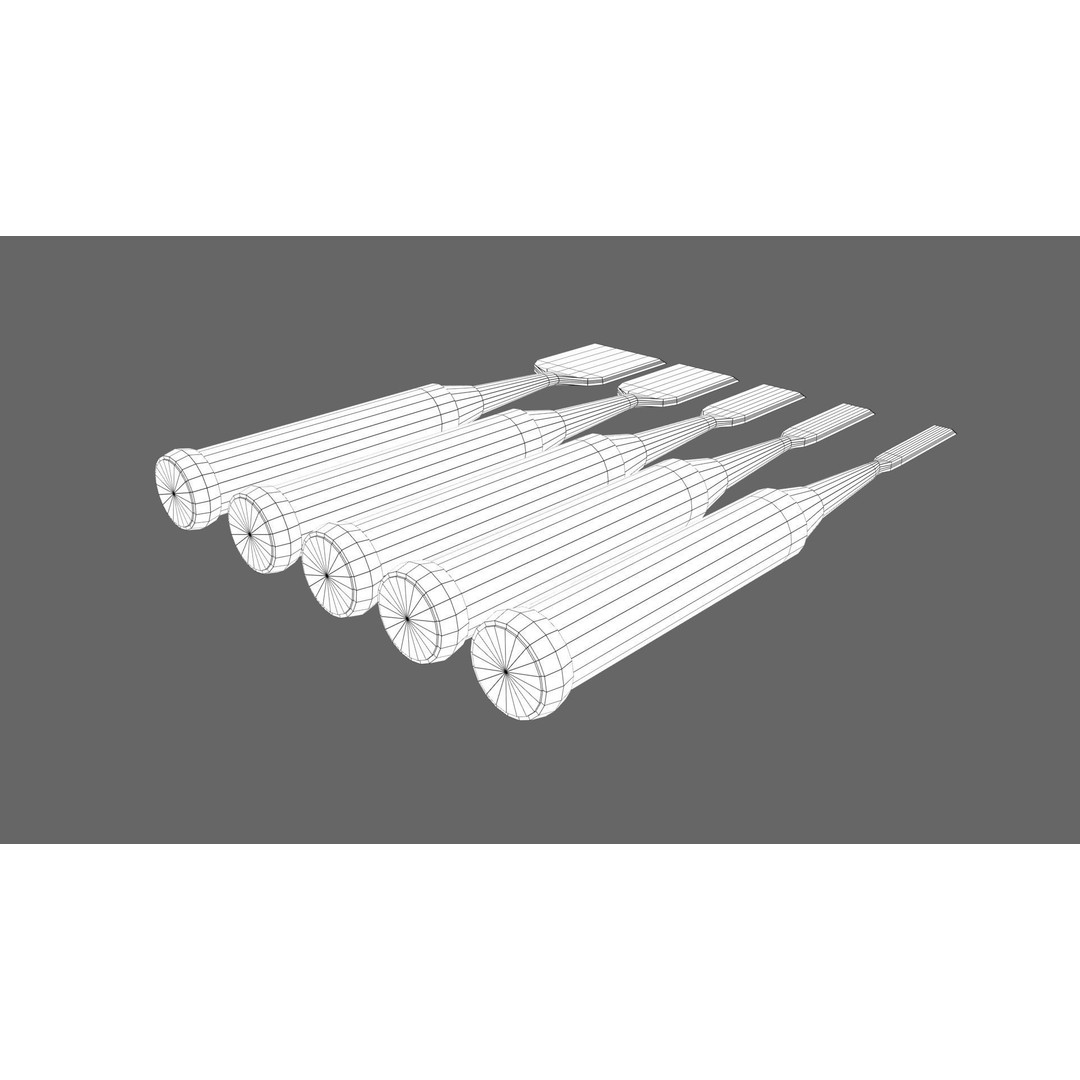 Japanese Chisels 3D Model – Realistic PBR Textures, FBX, OBJ