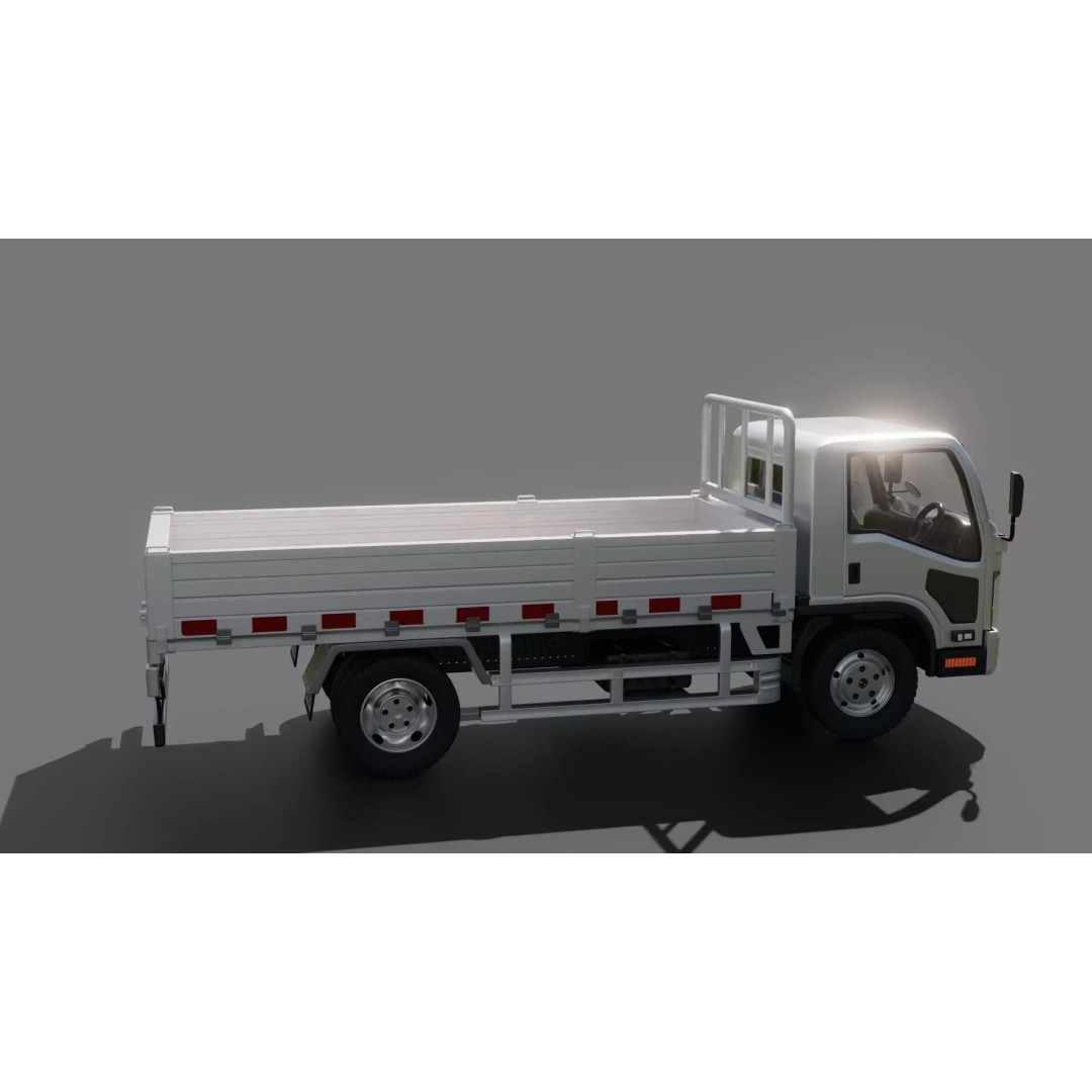 Isuzu Elf Flatbed Truck 3D Model – Rigged Vehicle for Animation, Blender, FBX - View 12