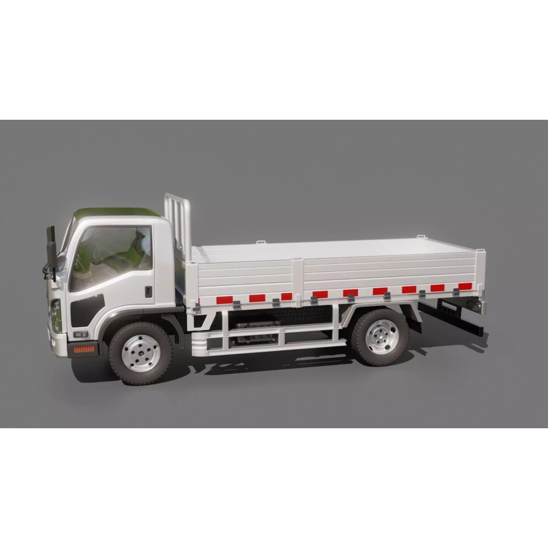 Isuzu Elf Flatbed Truck 3D Model – Rigged Vehicle for Animation, Blender, FBX - View 13