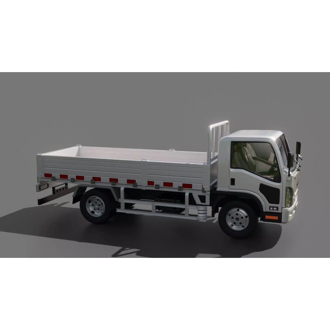 Isuzu Elf Flatbed Truck 3D Model – Rigged Vehicle for Animation, Blender, FBX - View 14