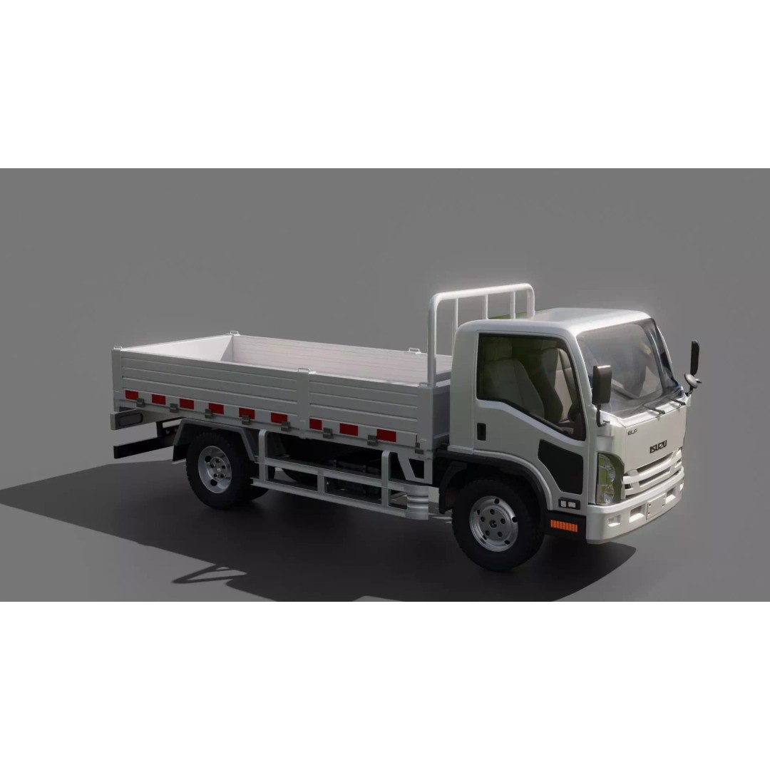Isuzu Elf Flatbed Truck 3D Model – Rigged Vehicle for Animation, Blender, FBX - View 15